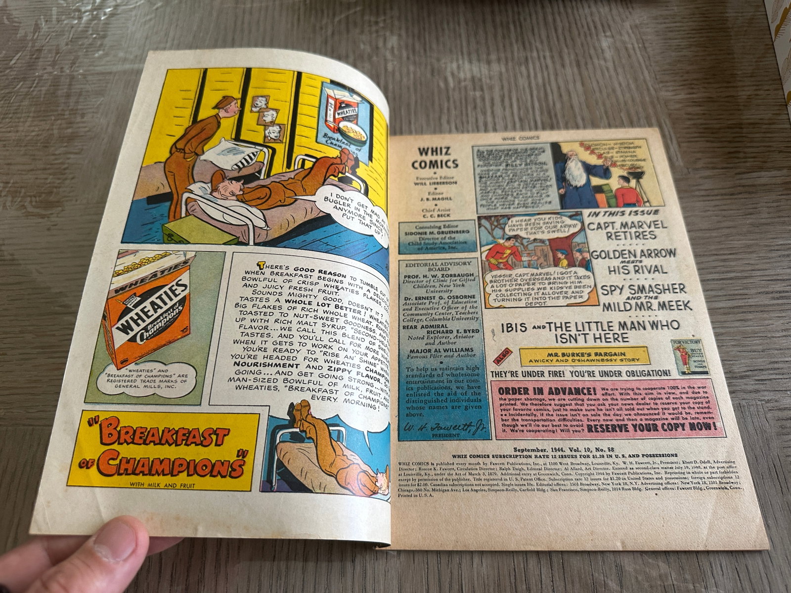 Whiz Comics #58 Fawcett 1944 Captain Marvel Golden Age Comic Book - 2
