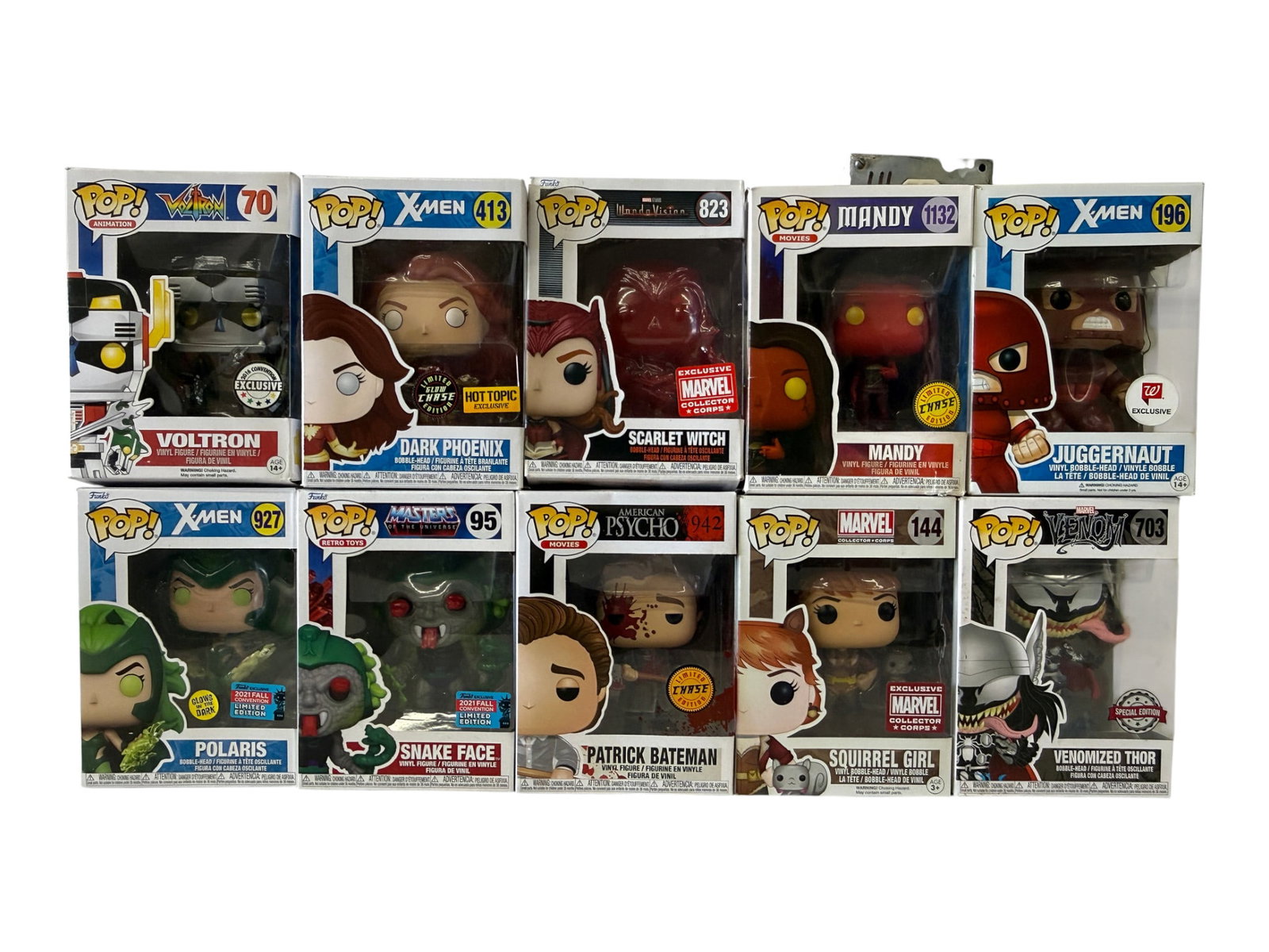 Funko Pop Lot x10 Marvel X-Men Venom Voltron Chase Exclusive Figures (1 of 1)