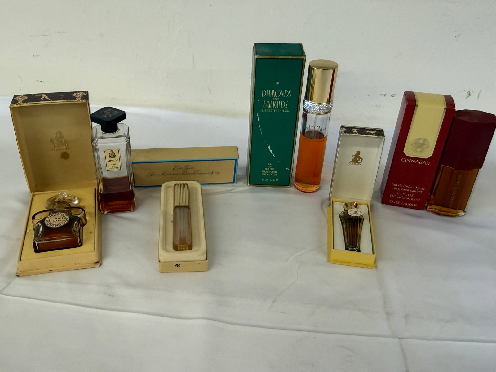 Vintage Perfume Collection Guerlain Lanvin Elizabeth Taylor Estee Lauder 6 Pcs (1 of 3)