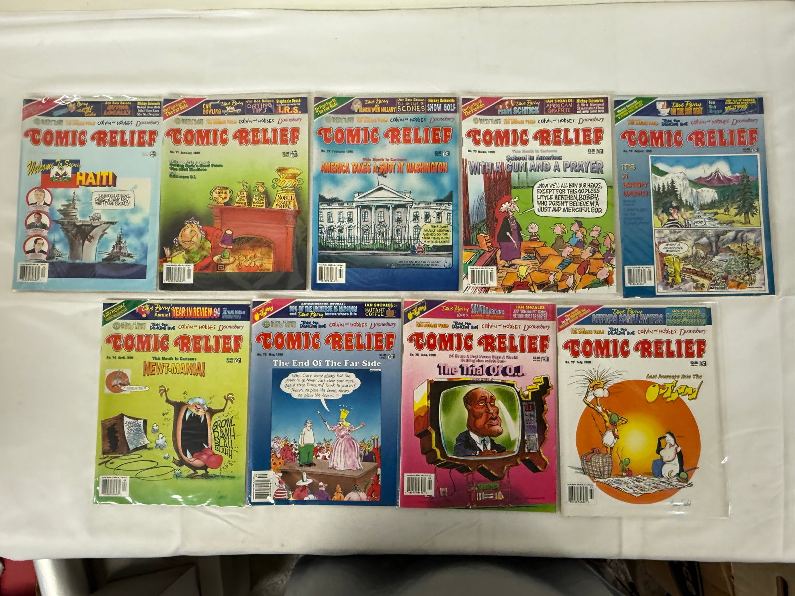 Comic Relief Magazine Lot of 9 Issues 1994-1995 Calvin Hobbes Doonesbury (1 of 1)