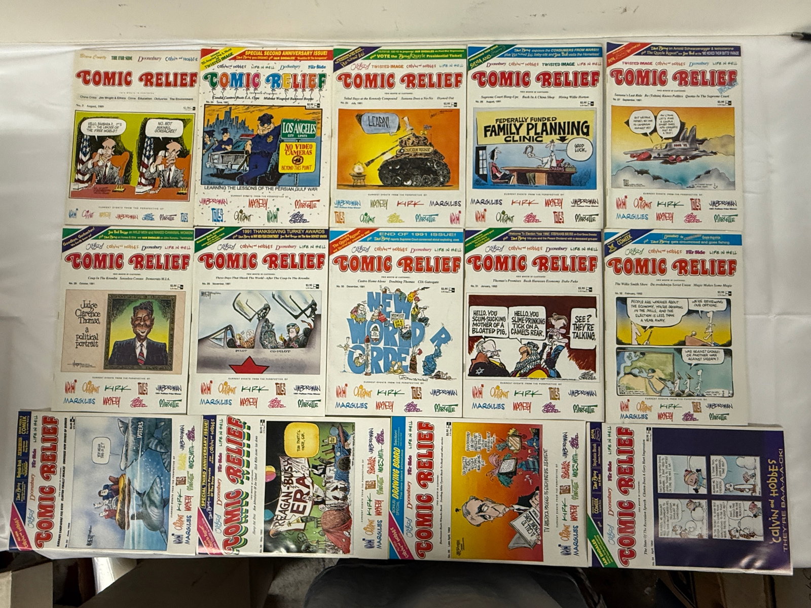 Comic Relief Magazine Collection 15 Issues 1989-1992 Political Cartoon Humor (1 of 1)