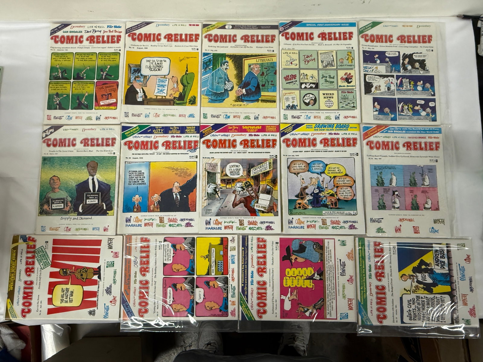 Comic Relief Newspaper Collection 15 Issues 1989-1991 Political Cartoon Satire (1 of 1)