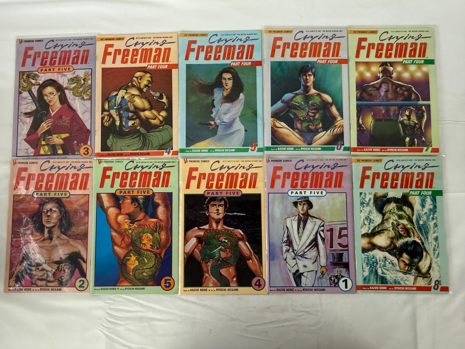 Crying Freeman Viz Premiere Comics Lot of 10 Issues Part Four & Five Manga (1 of 1)