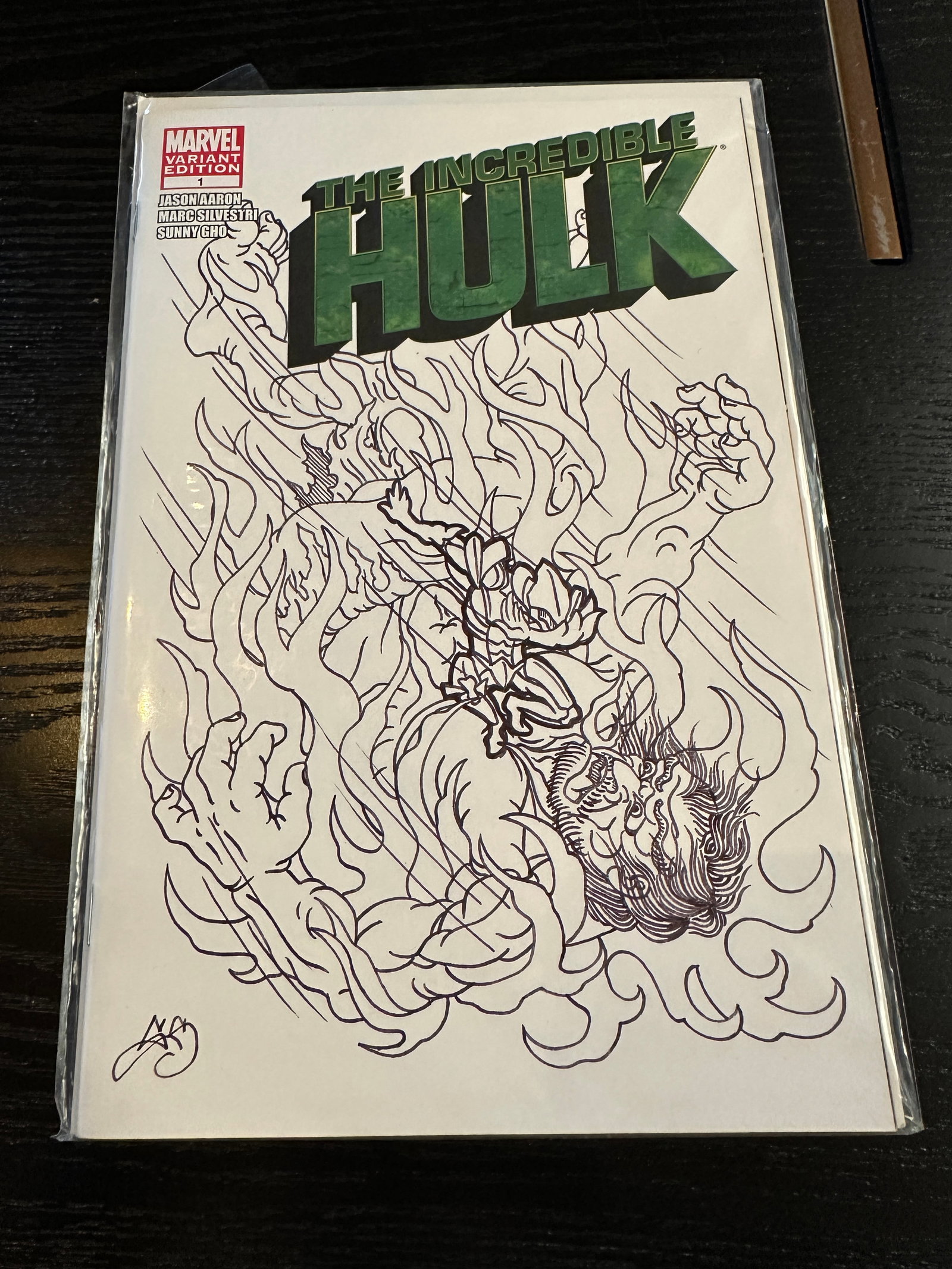 The Incredible Hulk #1 Marvel Variant Blank Cover Signed Hand Drawn Sketch (1 of 2)