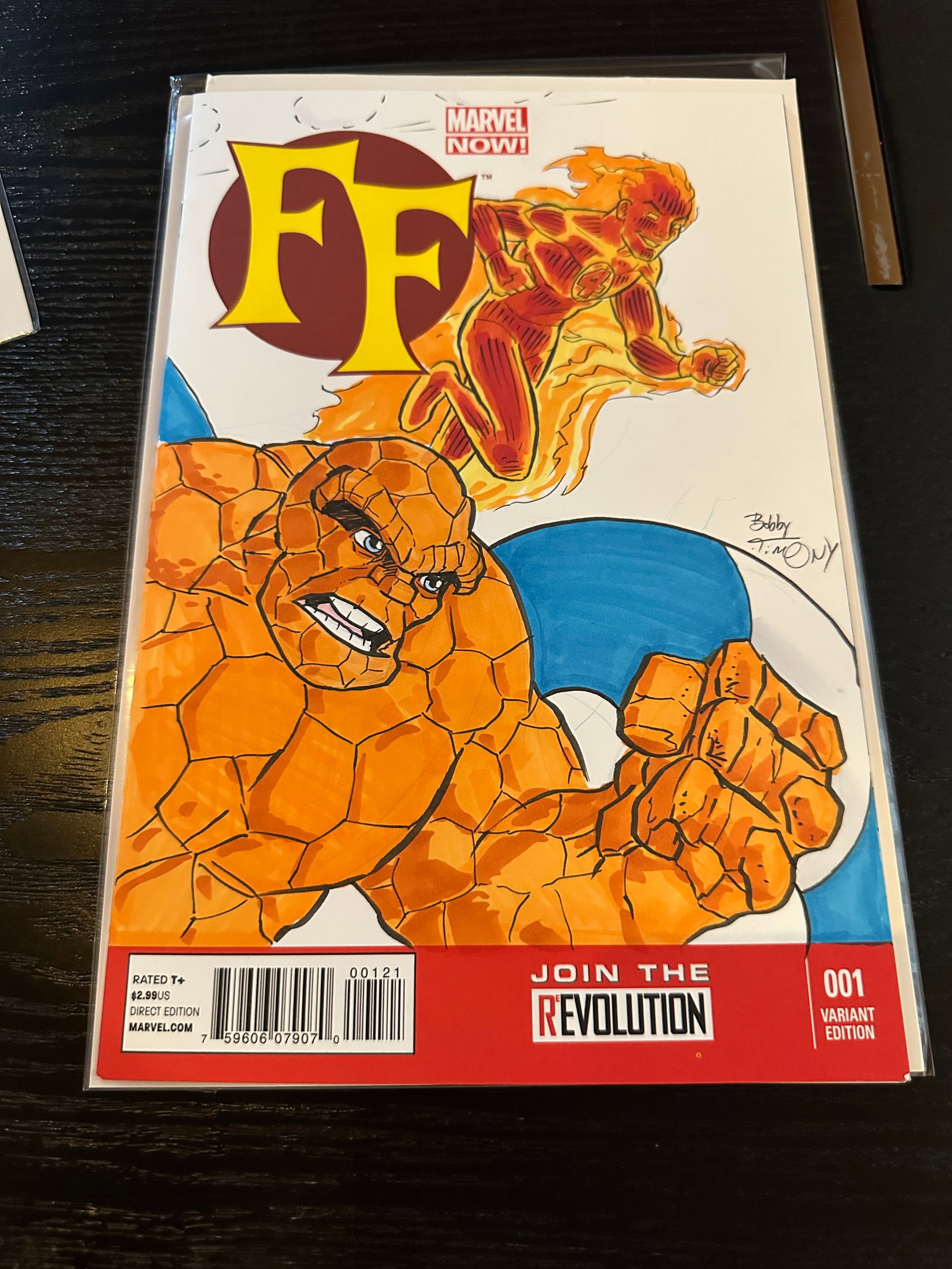 FF #1 Marvel Now Sketch Variant Hand-Drawn Cover Art Signed Bobby Timony (1 of 4)