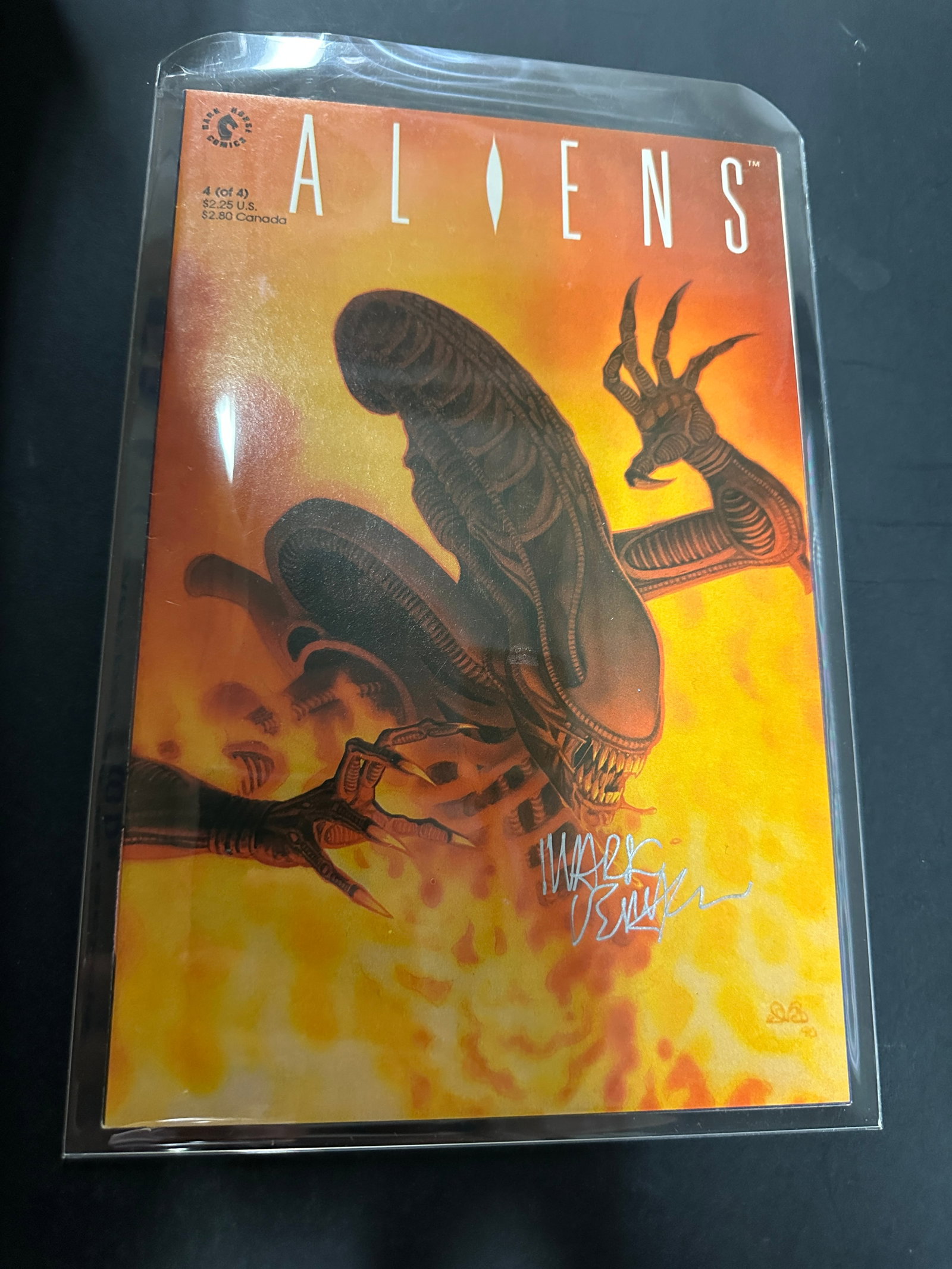 Aliens Dark Horse Comics Issue #4 of 4 Signed Mark Verheiden Silver Marker (1 of 2)