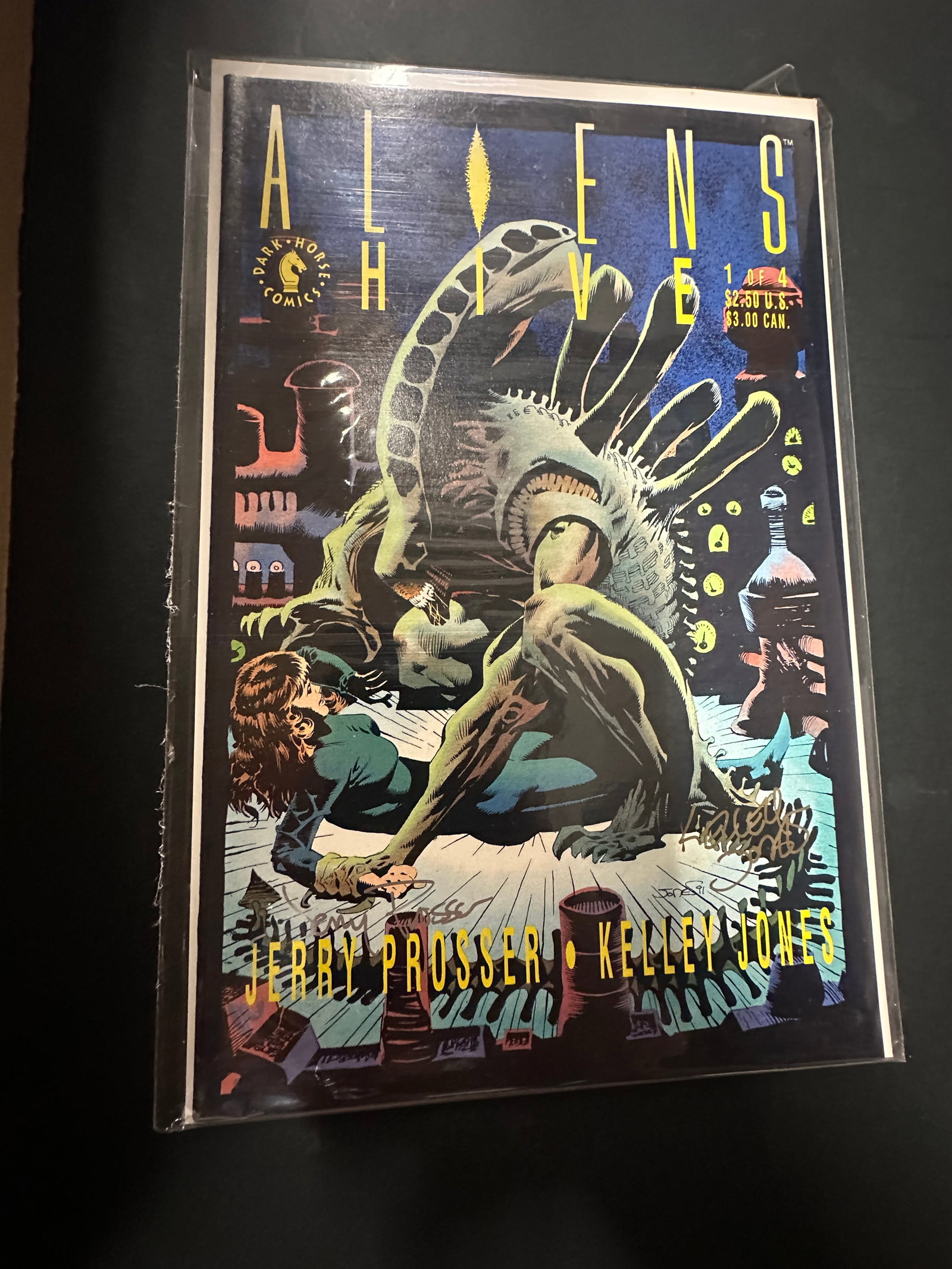 Aliens Hive #1 of 4 Dark Horse Comics Signed Jerry Prosser & Kelley Jones 1992 (1 of 3)