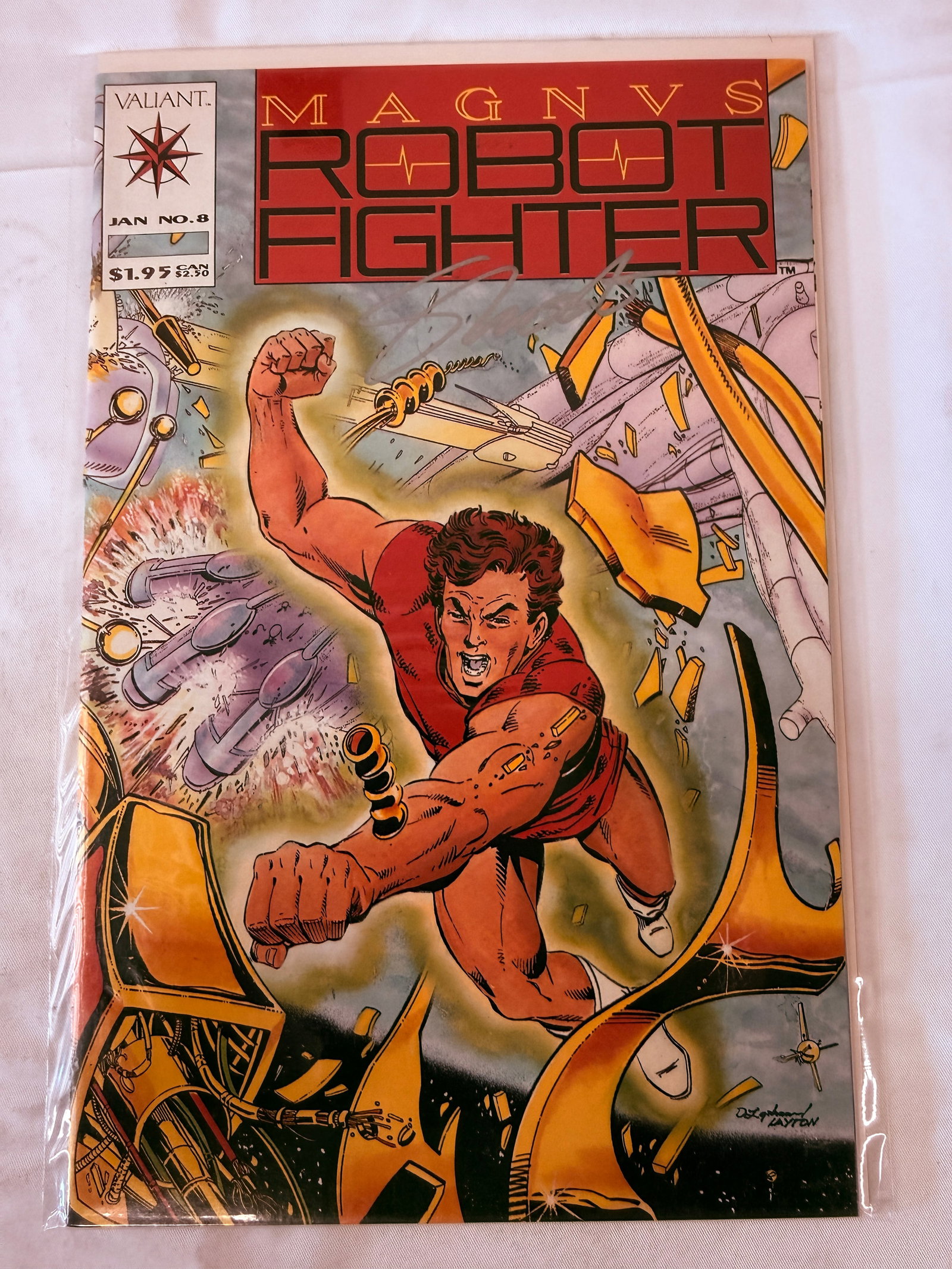Magnus Robot Fighter Valiant Comics #8 Jan 1992 Signed Silver Ink (1 of 2)