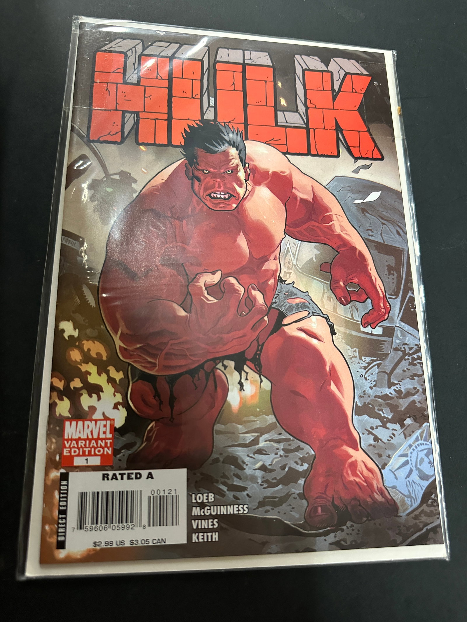 Red Hulk Marvel Comics #1 Variant Edition Loeb McGuinness 2008 (1 of 1)