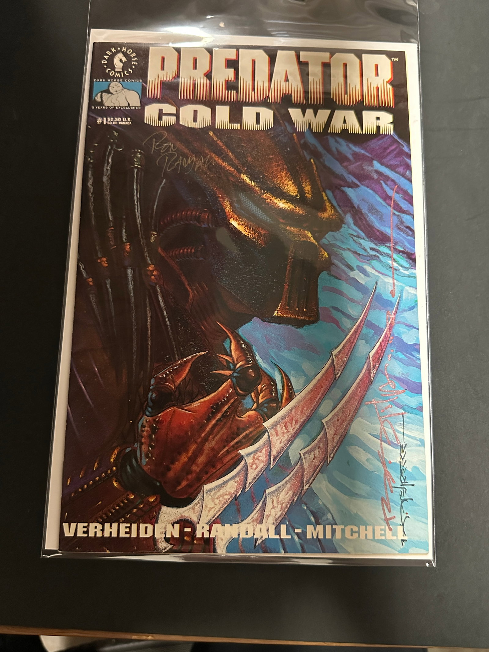 Predator Gold War #1 Dark Horse Comics Signed Randall Mitchell Double Signature (1 of 3)