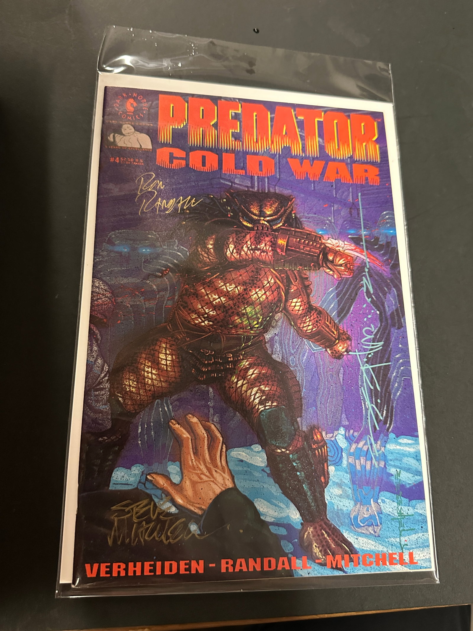 Predator Cold War #4 Dark Horse Comics Signed Randall Mitchell Triple Autograph (1 of 5)