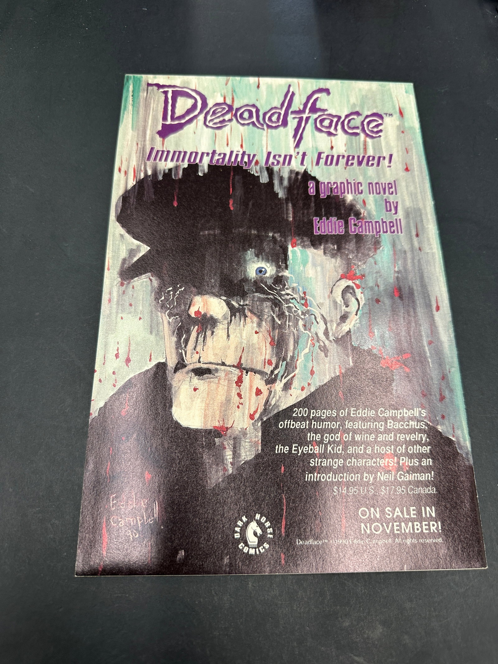 Deadface Immortality Isn't Forever Graphic Novel Eddie Campbell Dark Horse Comics (1 of 1)