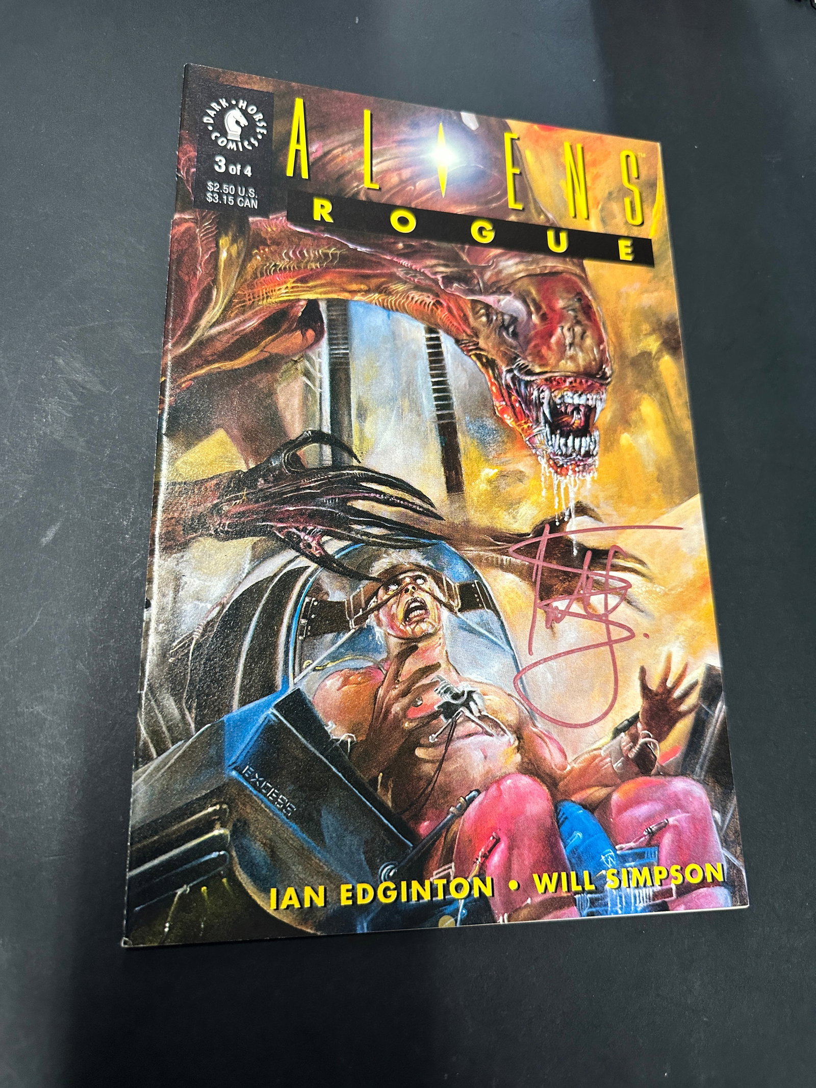 Aliens Rogue #3 Dark Horse Comics Signed Issue Ian Edginton Will Simpson 1993 (1 of 3)