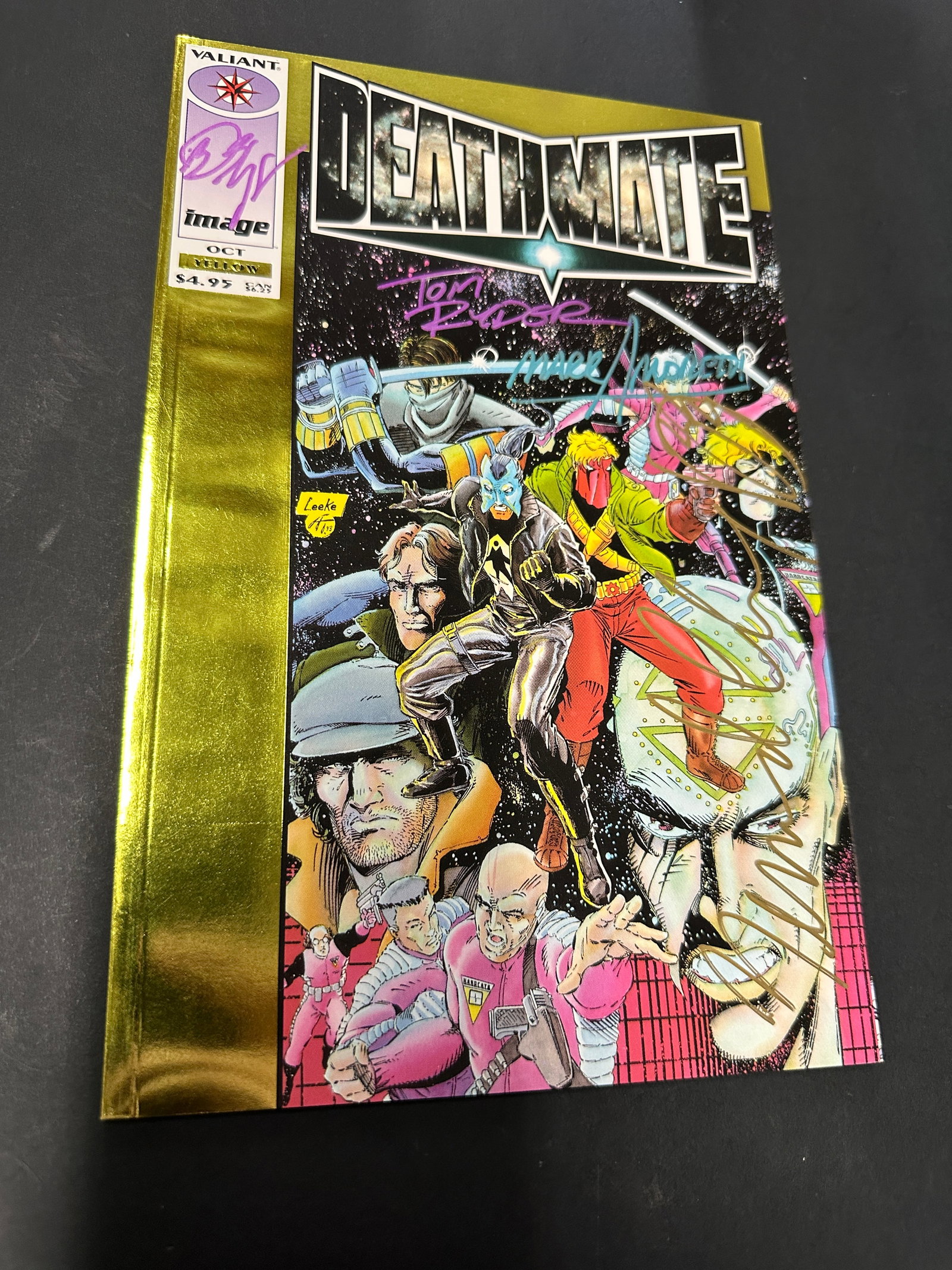 Deathmate Yellow Valiant/Image Comics #1 Gold Foil Cover Multi-Signed 1993 (1 of 5)