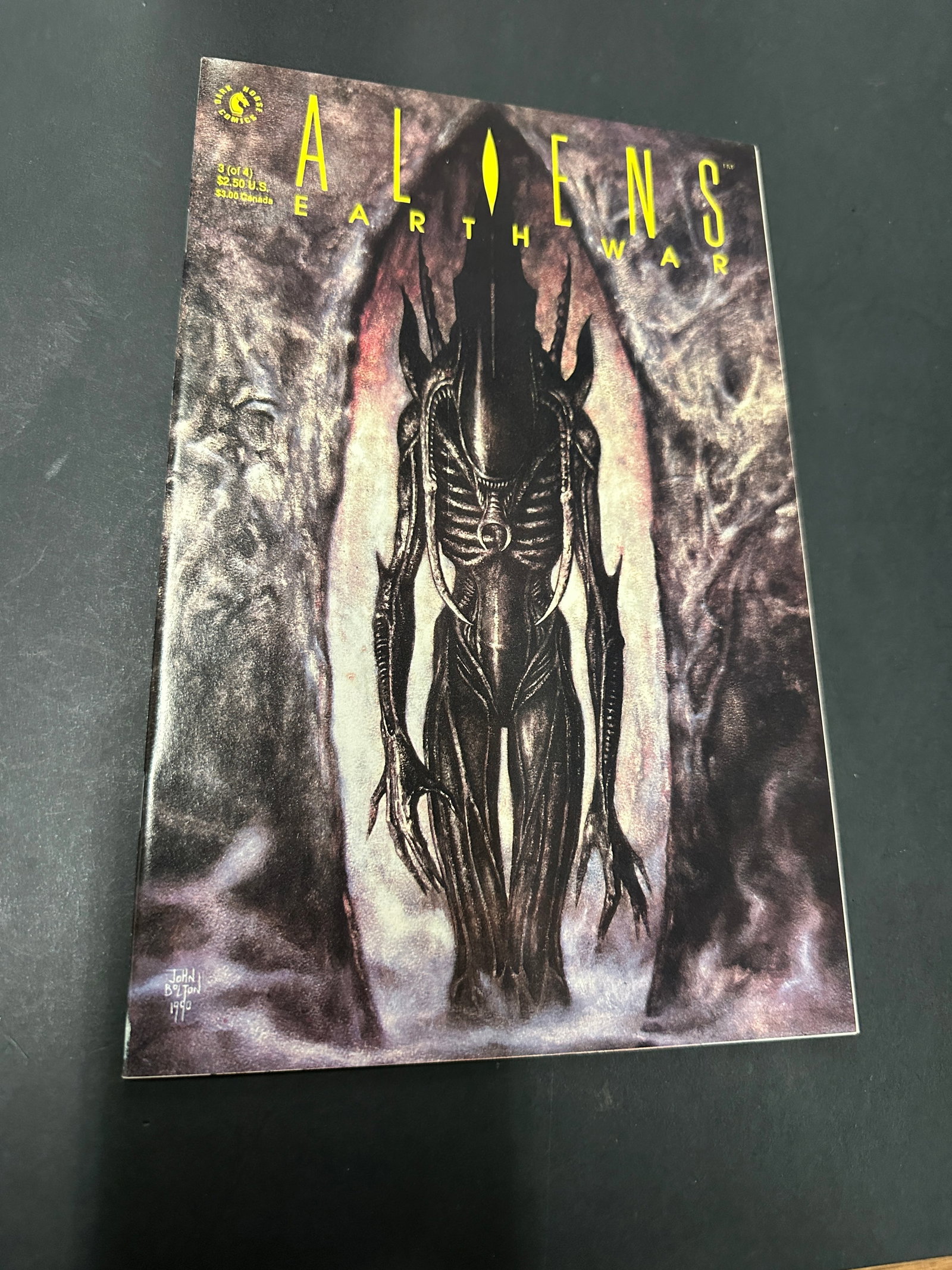 Aliens Earth War #3 of 4 Dark Horse Comics 1990 John Bolton Cover Art Signed (1 of 3)