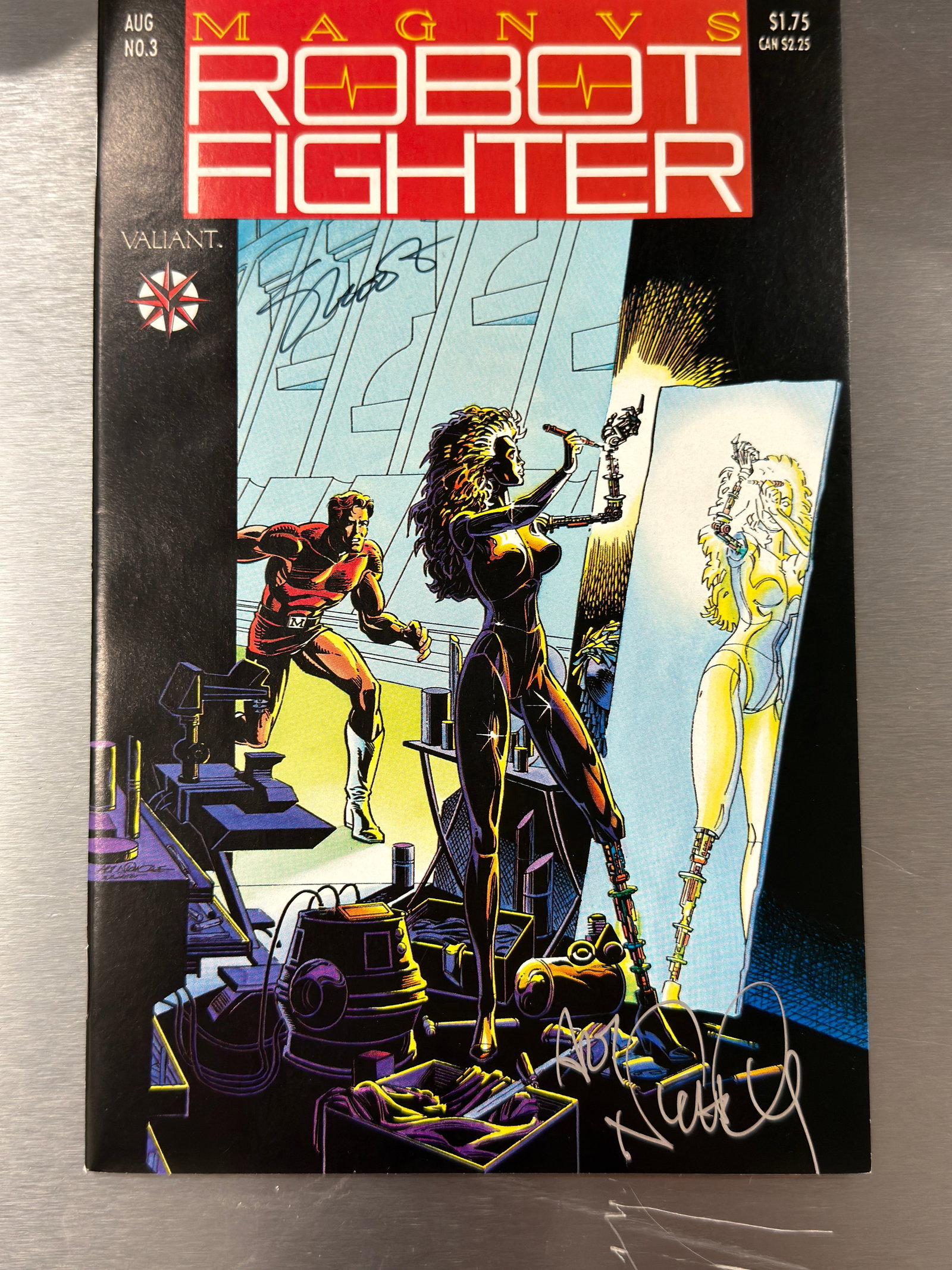 Magnus Robot Fighter #3 Valiant Comics Signed Comic Book Aug 1991: Magnus Robot Fighter #3 Valiant Comics Signed Comic Book Aug 1991