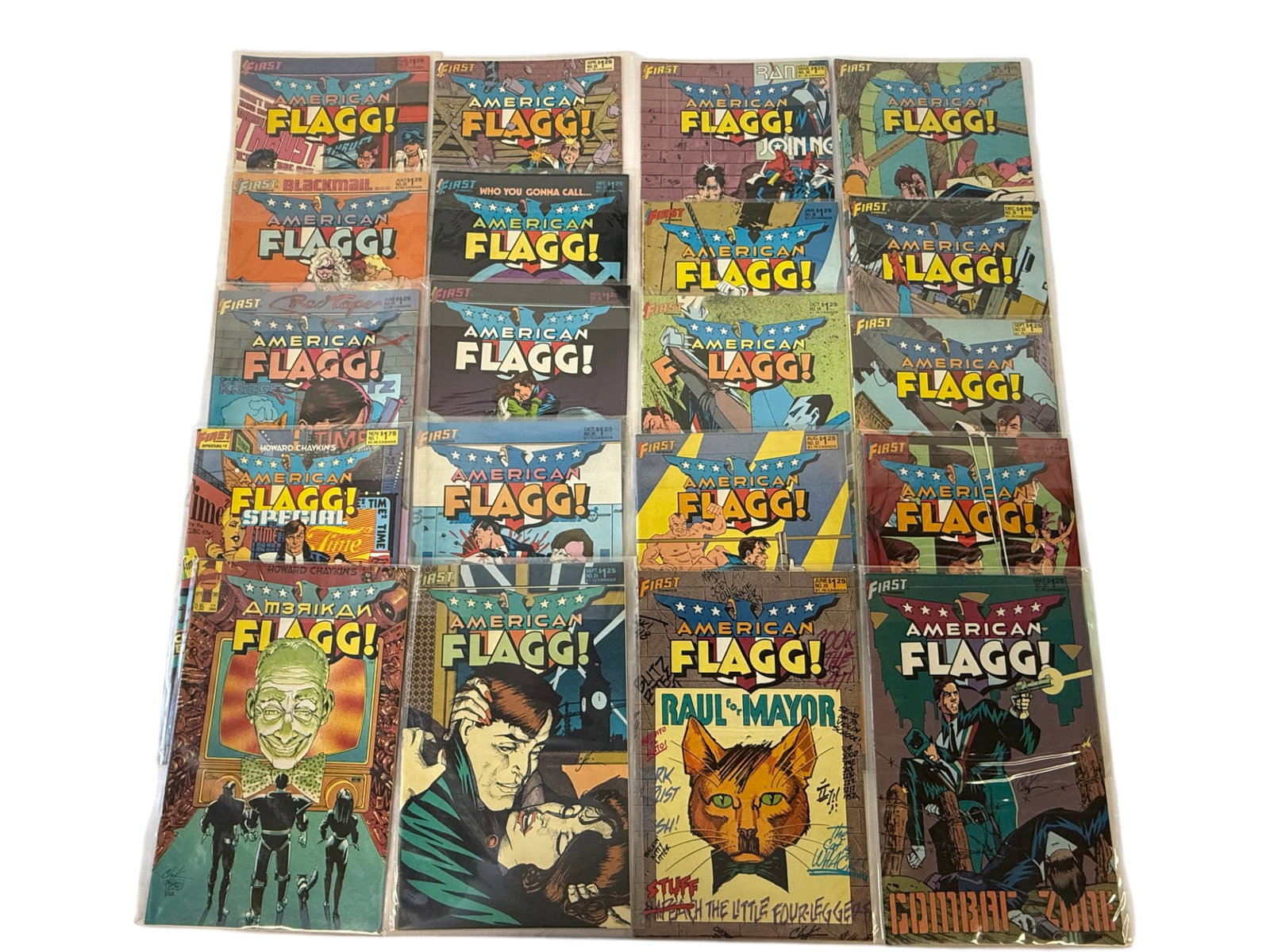 American Flagg! First Comics Mixed Lot of 20 Comic Books Howard Chaykin: American Flagg! First Comics Mixed Lot of 20 Comic Books Howard Chaykin