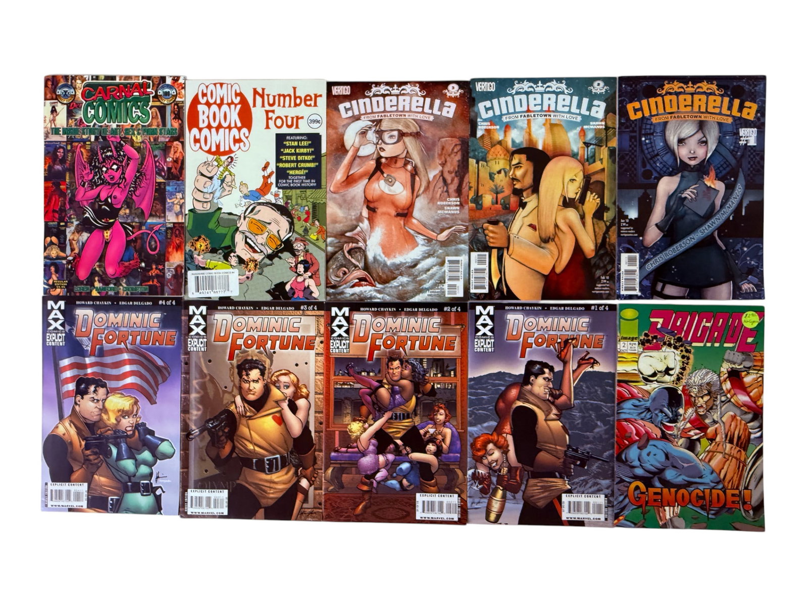 Mixed Comic Book Lot: Cinderella Fabletown, Dominic Fortune Marvel MAX, Brigade Image (1 of 1)