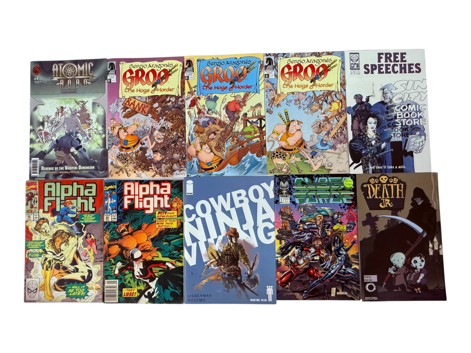Mixed Comic Books Lot: Groo, Alpha Flight, Cowboy Ninja Viking, Cyberforce & More (1 of 1)