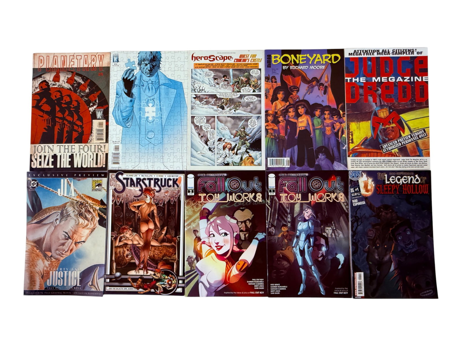 Mixed Comic Books Lot: Planetary, Judge Dredd, Boneyard, Fall Out Toy Works & More (1 of 1)