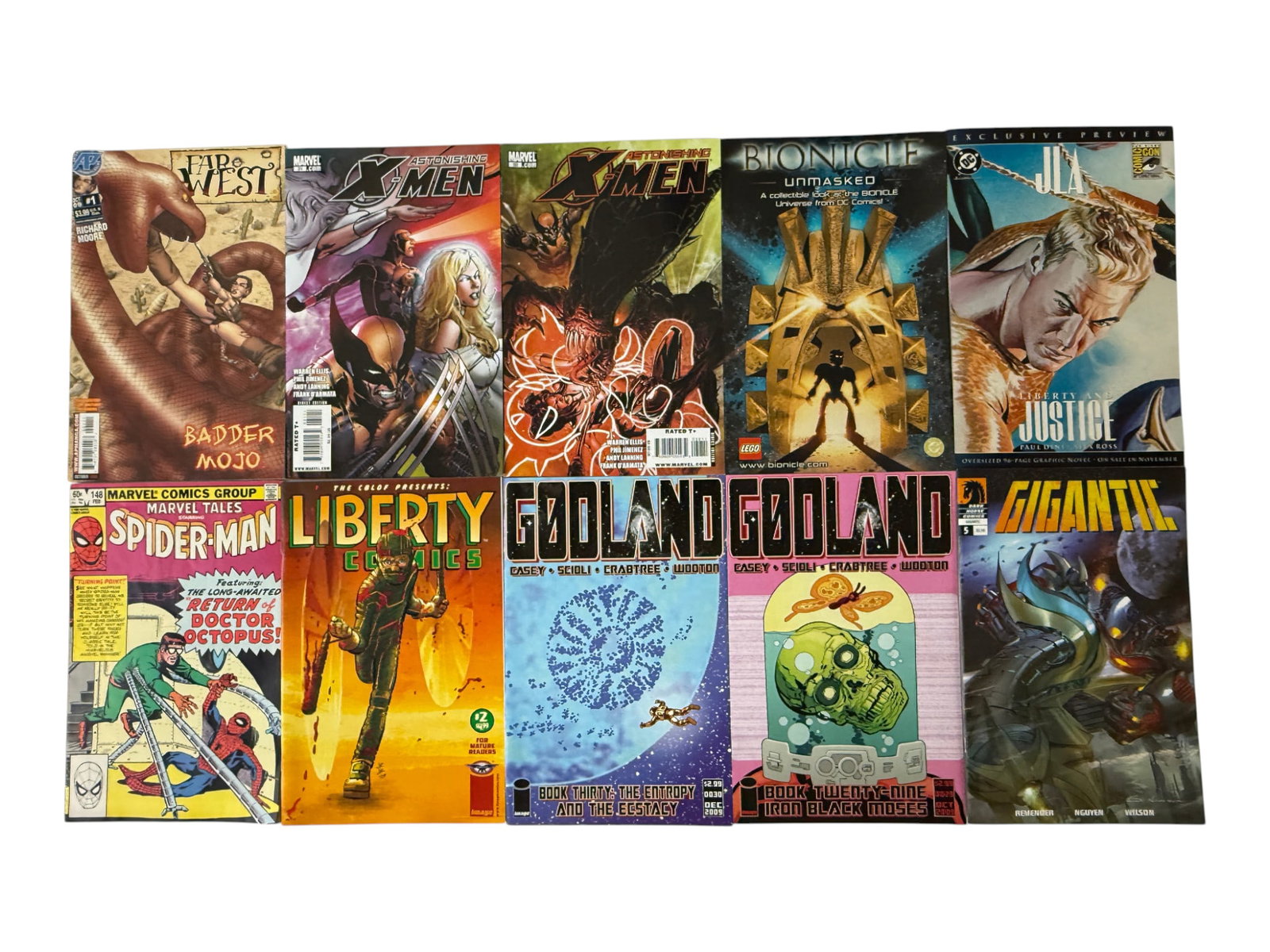 Mixed Comic Book Lot x10 Marvel DC Image Spider-Man X-Men Godland Gigantic (1 of 1)