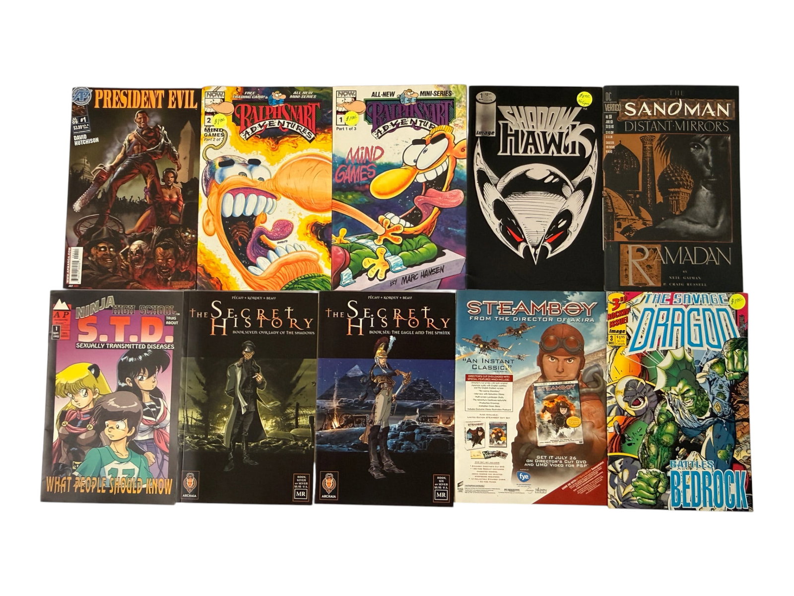Mixed Comic Books Lot: Sandman, Savage Dragon, Shadow Hawk, President Evil & More (1 of 1)