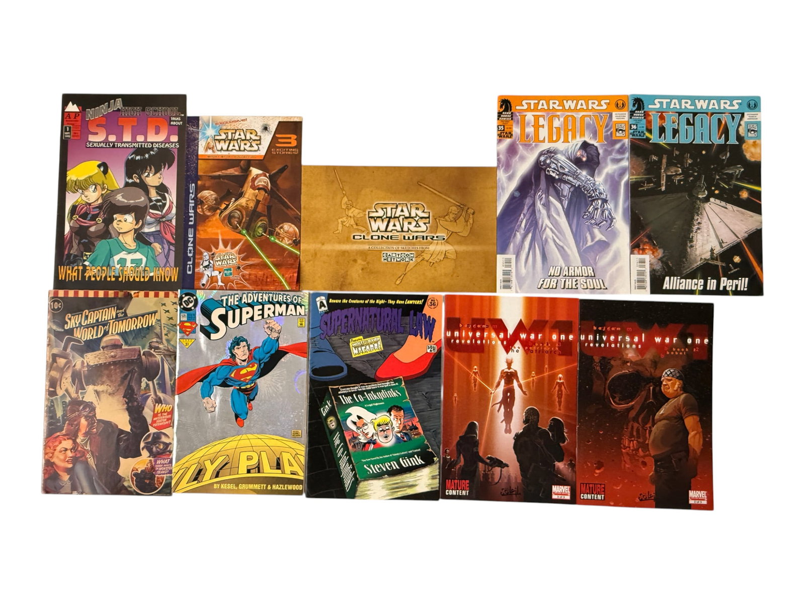Mixed Comic Books Lot Star Wars Legacy Superman Universal War One Sky Captain (1 of 1)