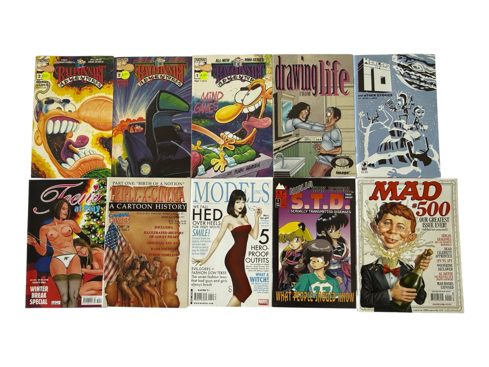 Mixed Comics Lot: MAD #500, Ralph Snart, Models Inc, Ninja High School & More (1 of 1)