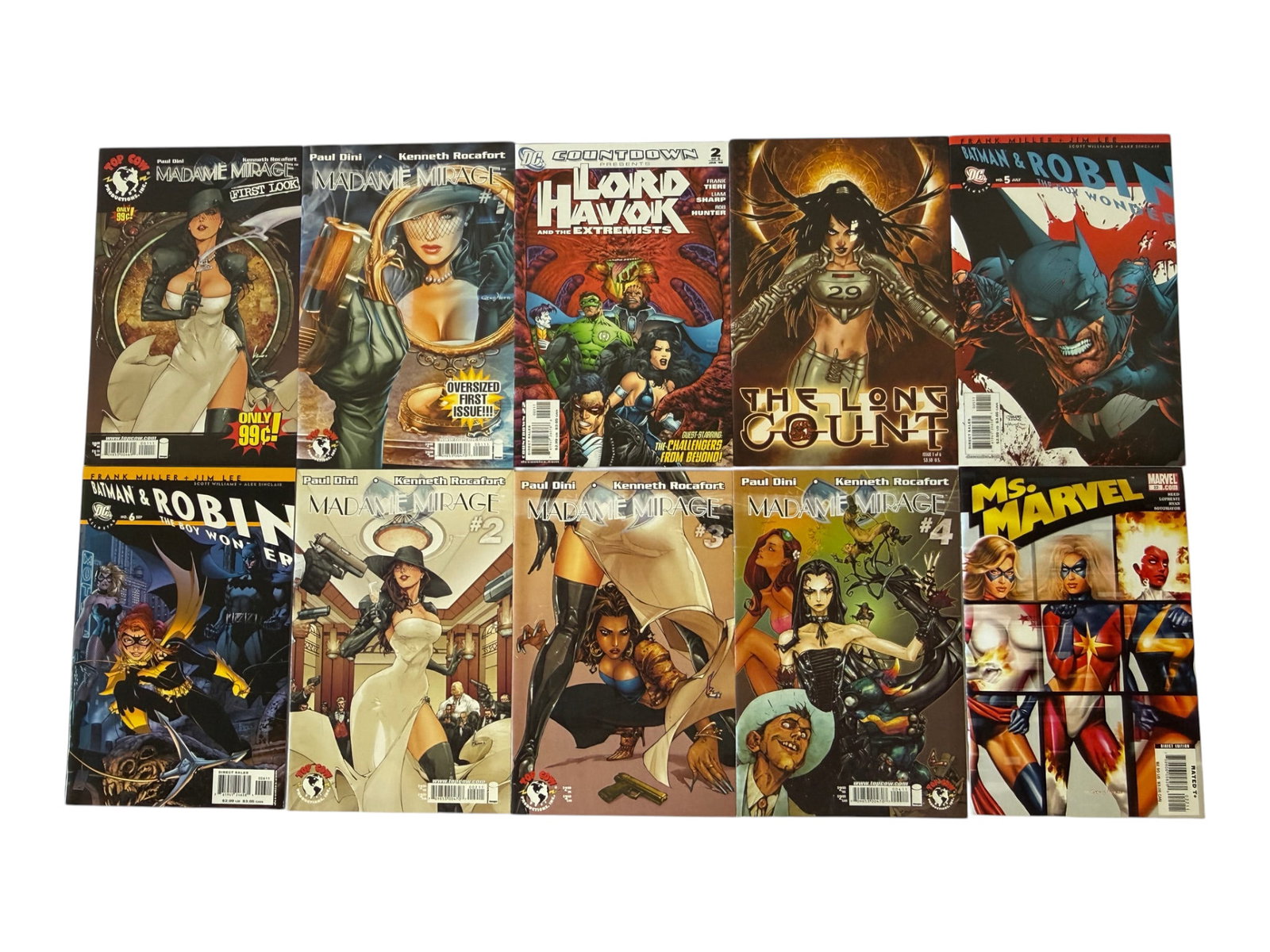 Mixed DC Marvel Comic Books Lot Madame Mirage Batman Robin Ms Marvel 10 Issues (1 of 1)