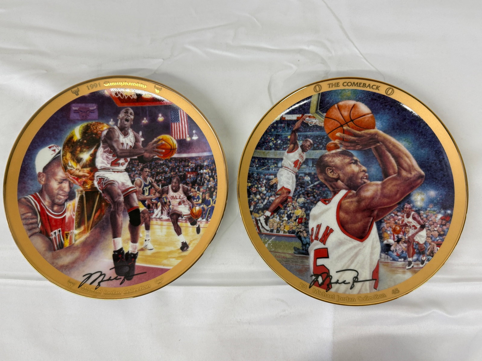 Michael Jordan Bradford Exchange Collector Plates 1991 Championship & The Comeback (1 of 2)