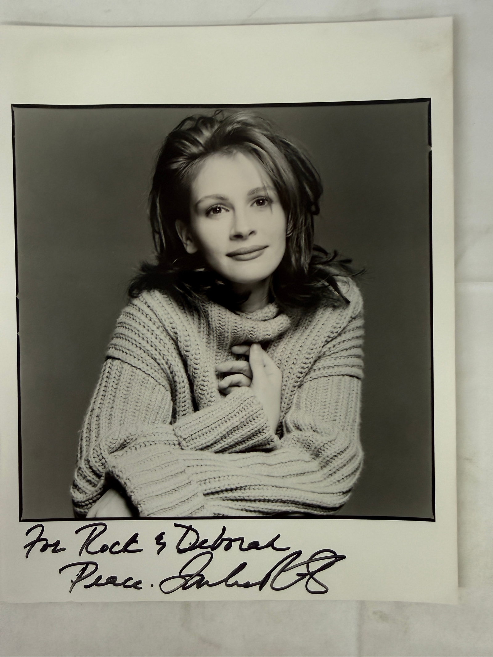 Julia Roberts Signed Black & White 8x10 Publicity Photo Inscribed to Rock & Deborah (1 of 3)