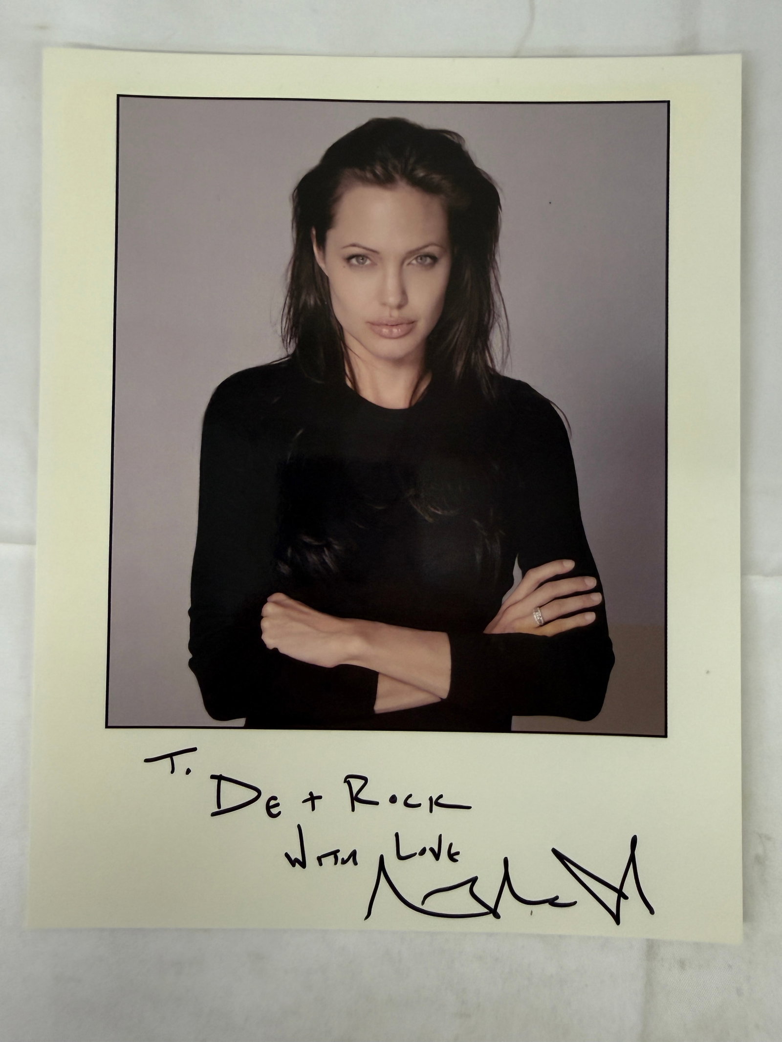 Angelina Jolie Signed 8x10 Portrait Photo Inscribed To De + Rock With Love (1 of 3)