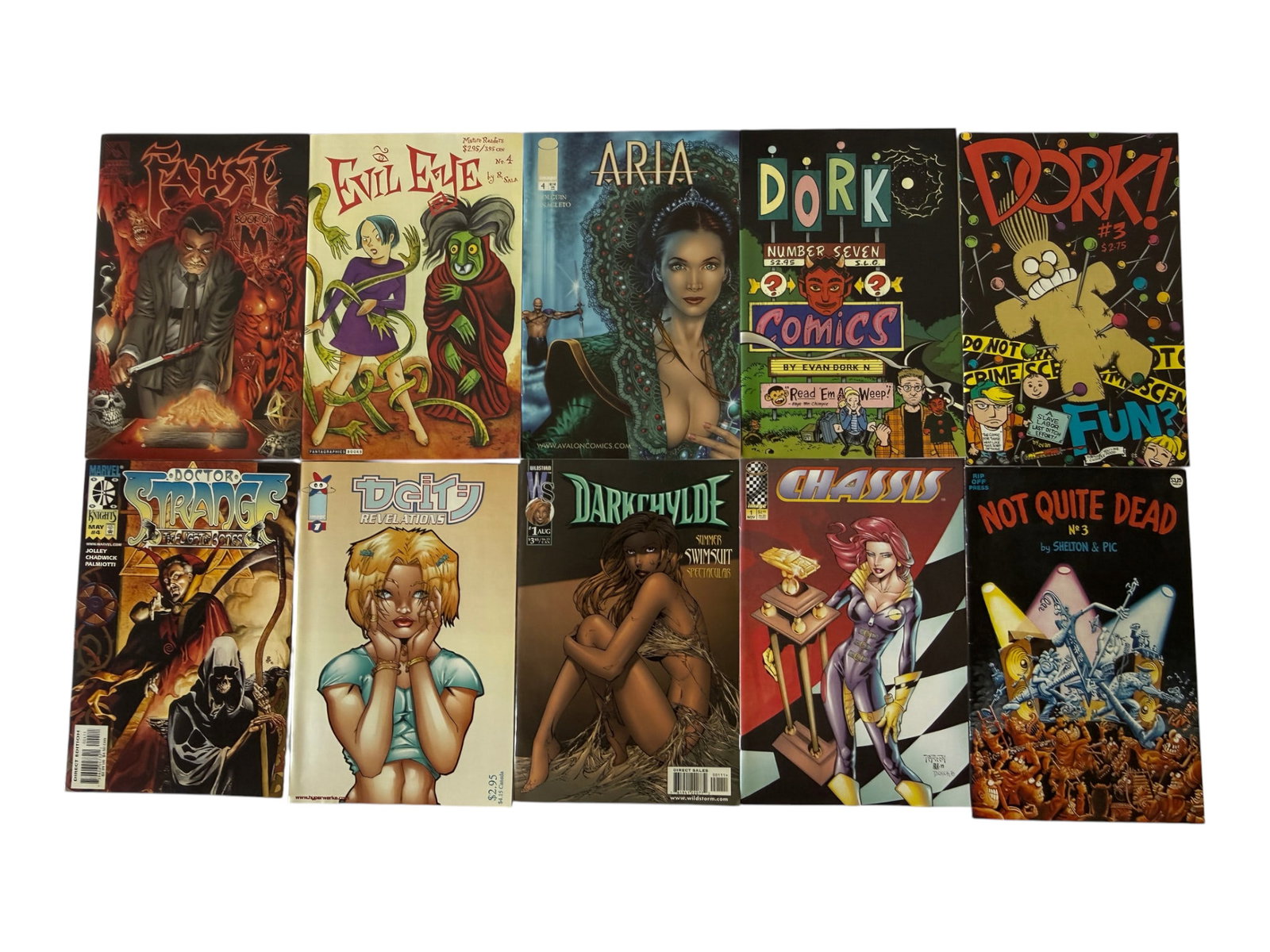 Mixed Comic Books Lot: Aria, Darkchylde, Dork, Chassis, Doctor Strange & More (1 of 1)