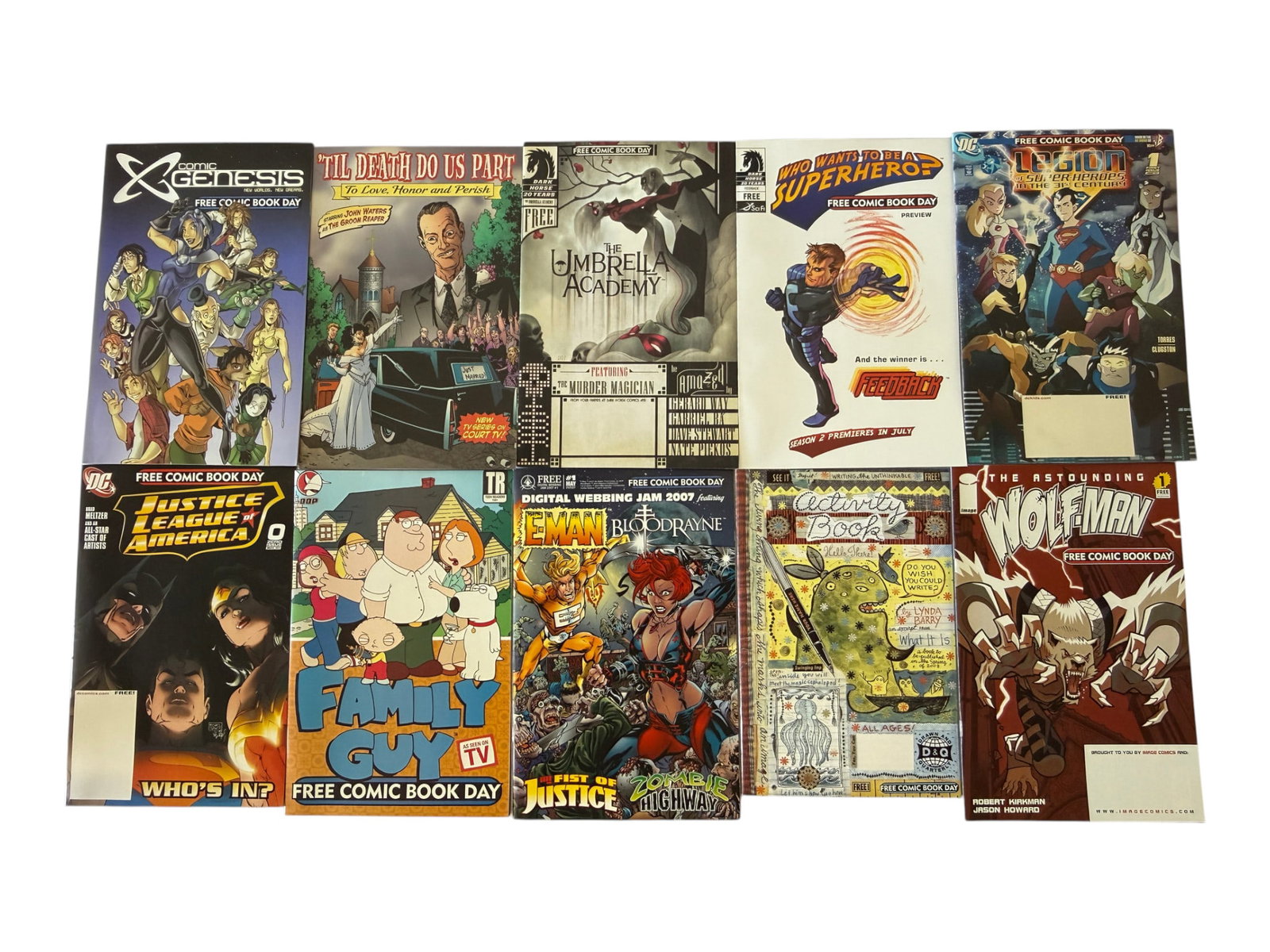 Free Comic Book Day Lot of 10 Comics Umbrella Academy Family Guy Wolf-Man (1 of 1)