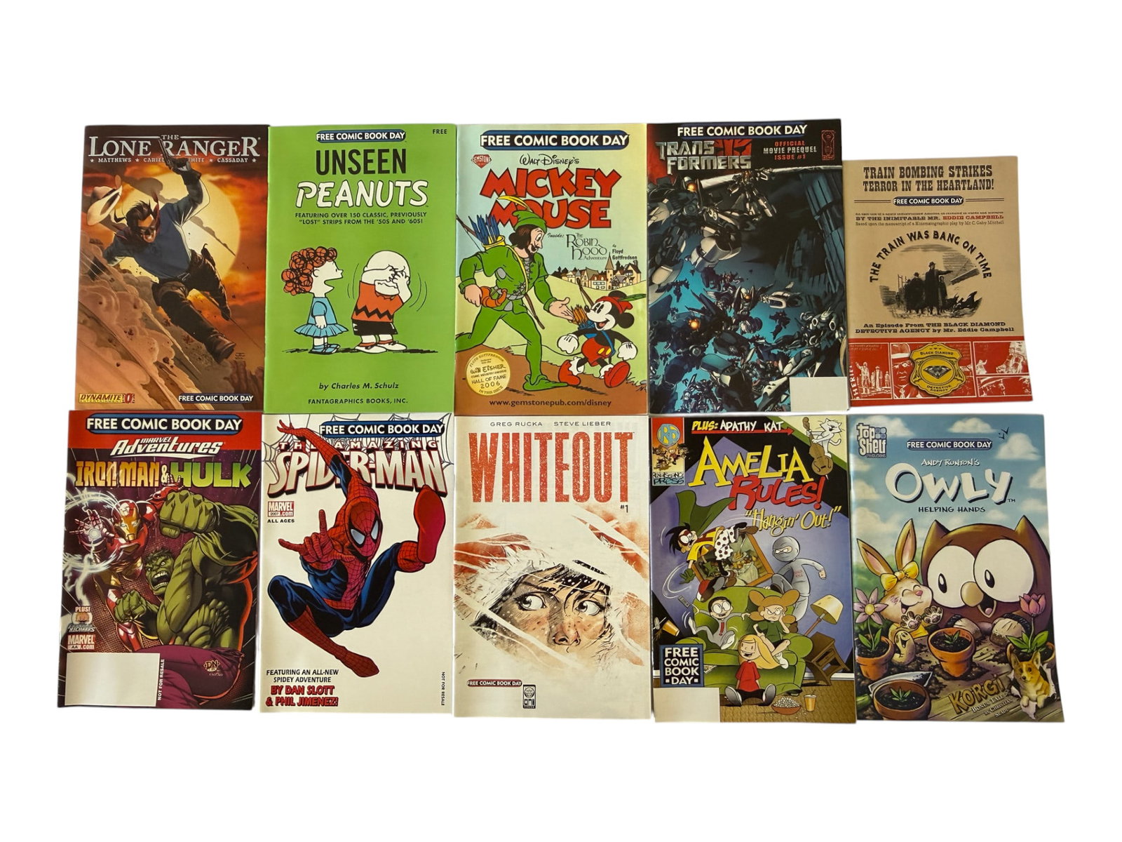 Free Comic Book Day Collection 10 Comics Lone Ranger Spider-Man Transformers (1 of 1)