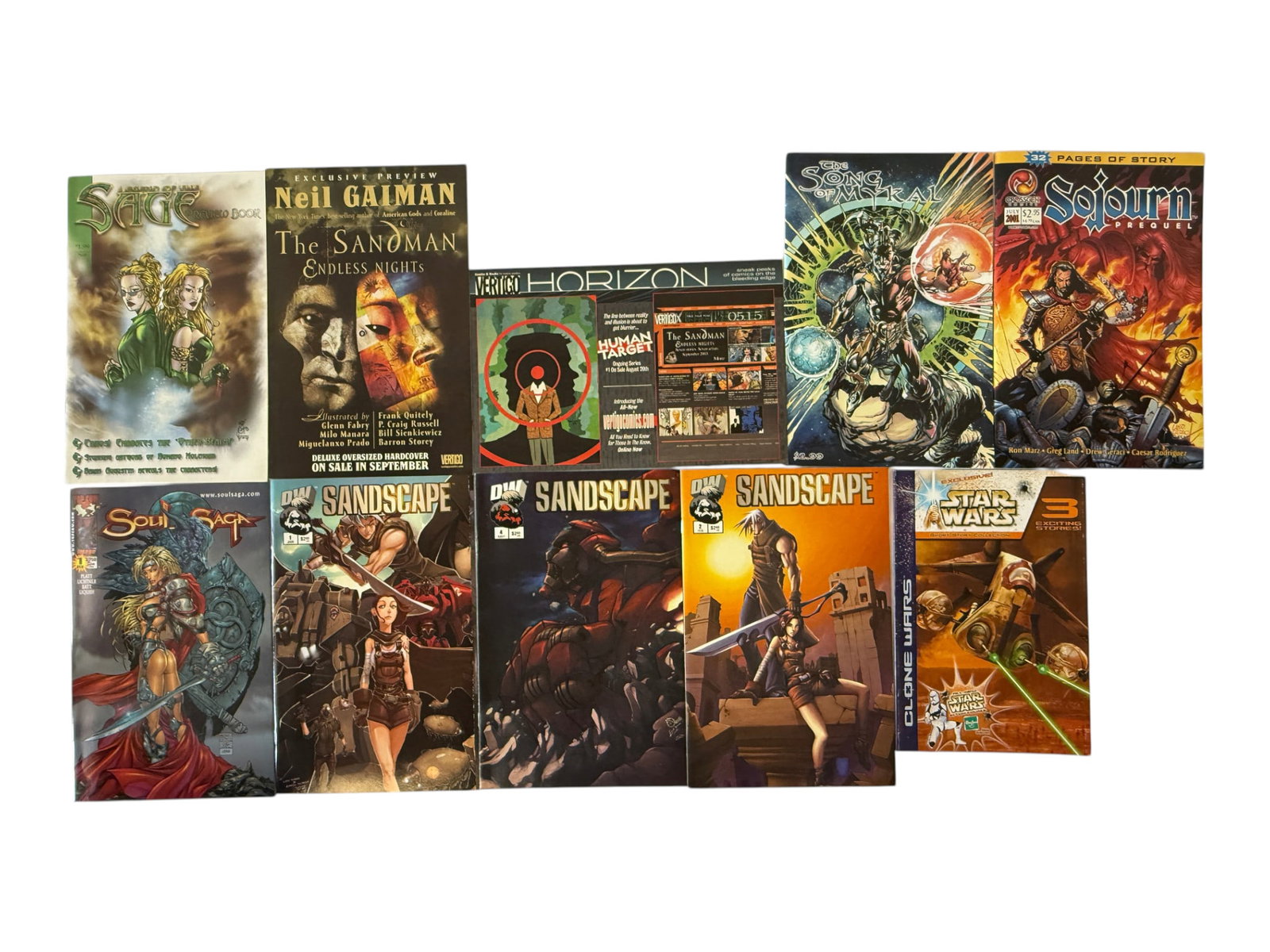 Mixed Comic Books Lot: Sandman, Star Wars Clone Wars, Sojourn, Sandscape & More (1 of 1)