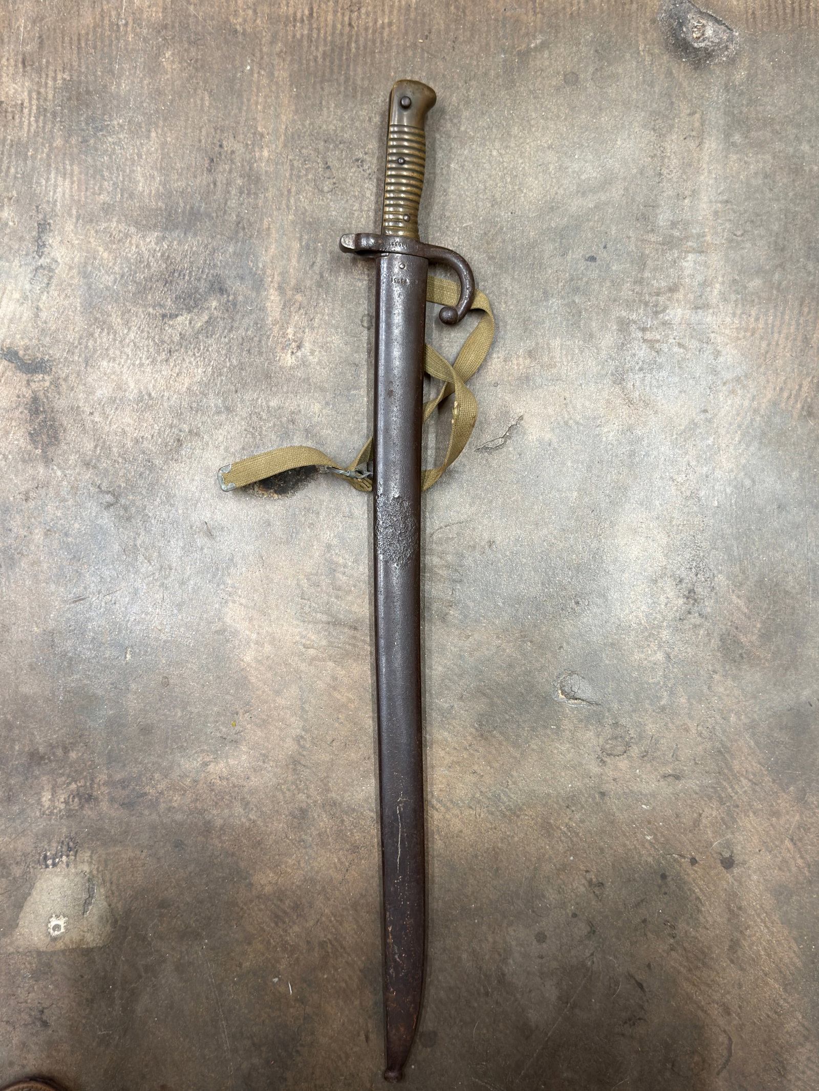 French Chassepot Sword Bayonet Model 1866 with Scabbard, Dated Mars 1872 (1 of 5)