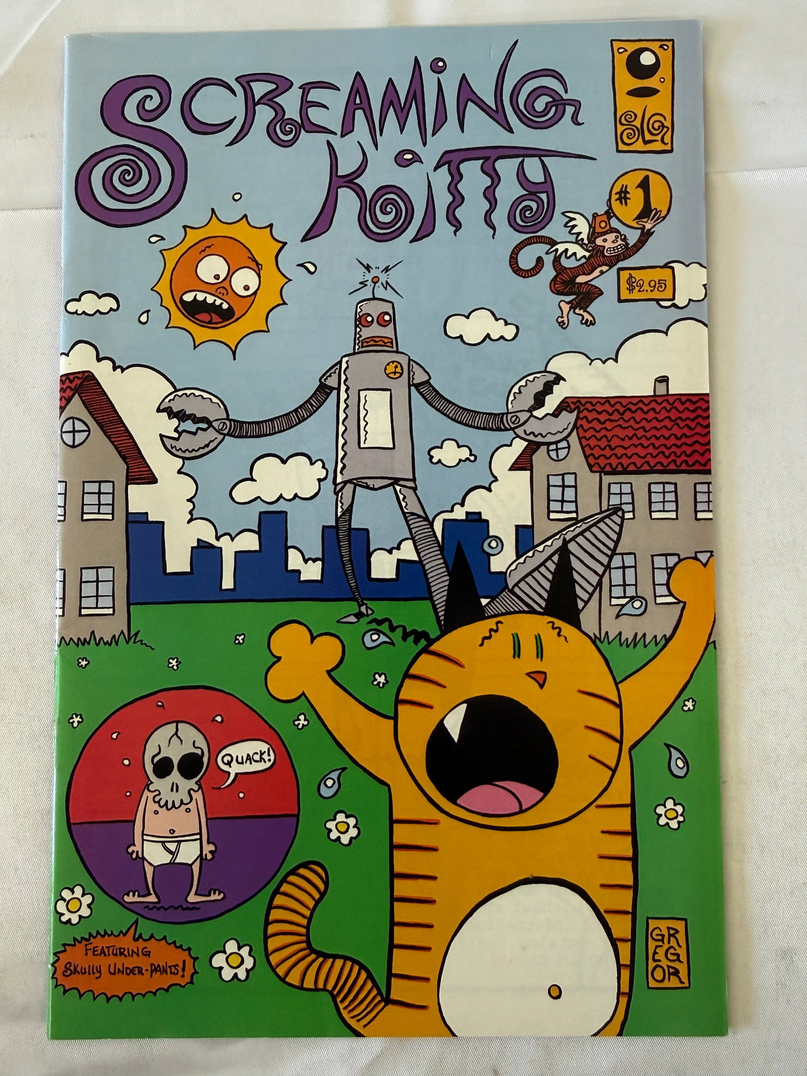 Screaming Kitty #1 Signed indie comic zine by Gregor 2002 with original sketch (1 of 3)