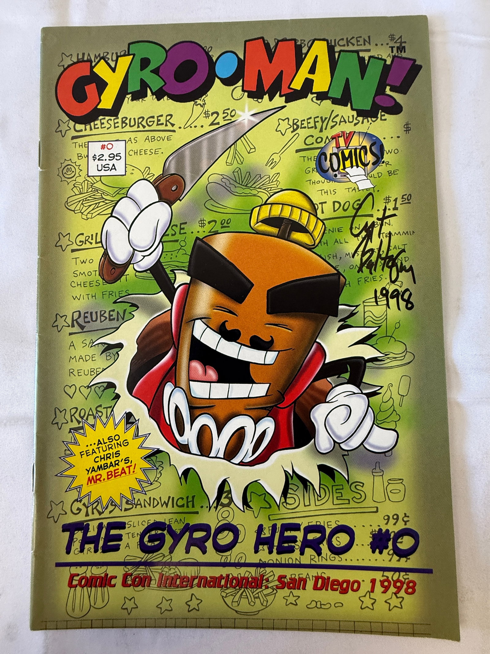Gyro-Man #0 & Mr. Beat #0 Signed Art Baltazar Chris Yambar Comics 1998 SDCC (1 of 4)