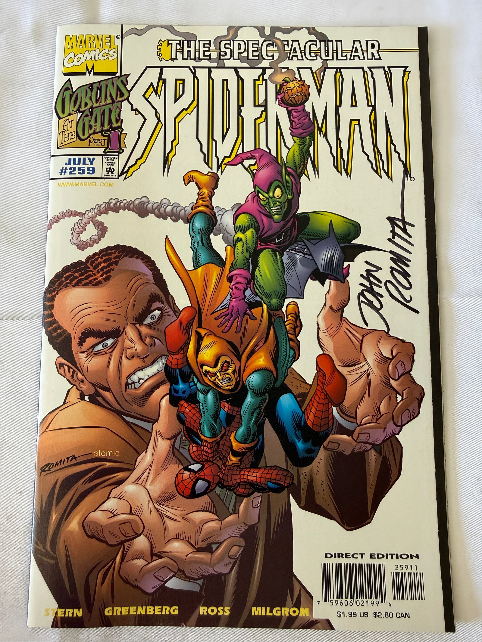 Spectacular Spider-Man #259 Marvel Comic Signed John Romita Sr. Direct Edition (1 of 3)