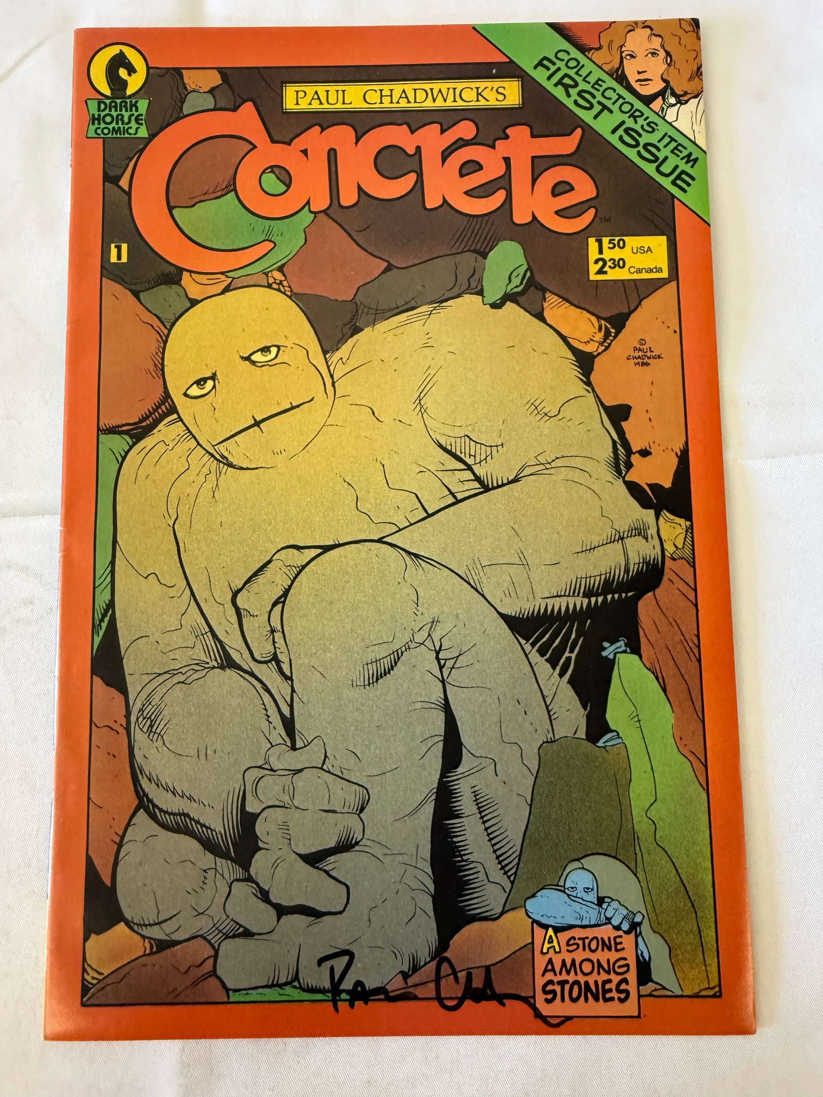 Concrete #1 Dark Horse Comics First Issue Signed Paul Chadwick 1986 (1 of 3)