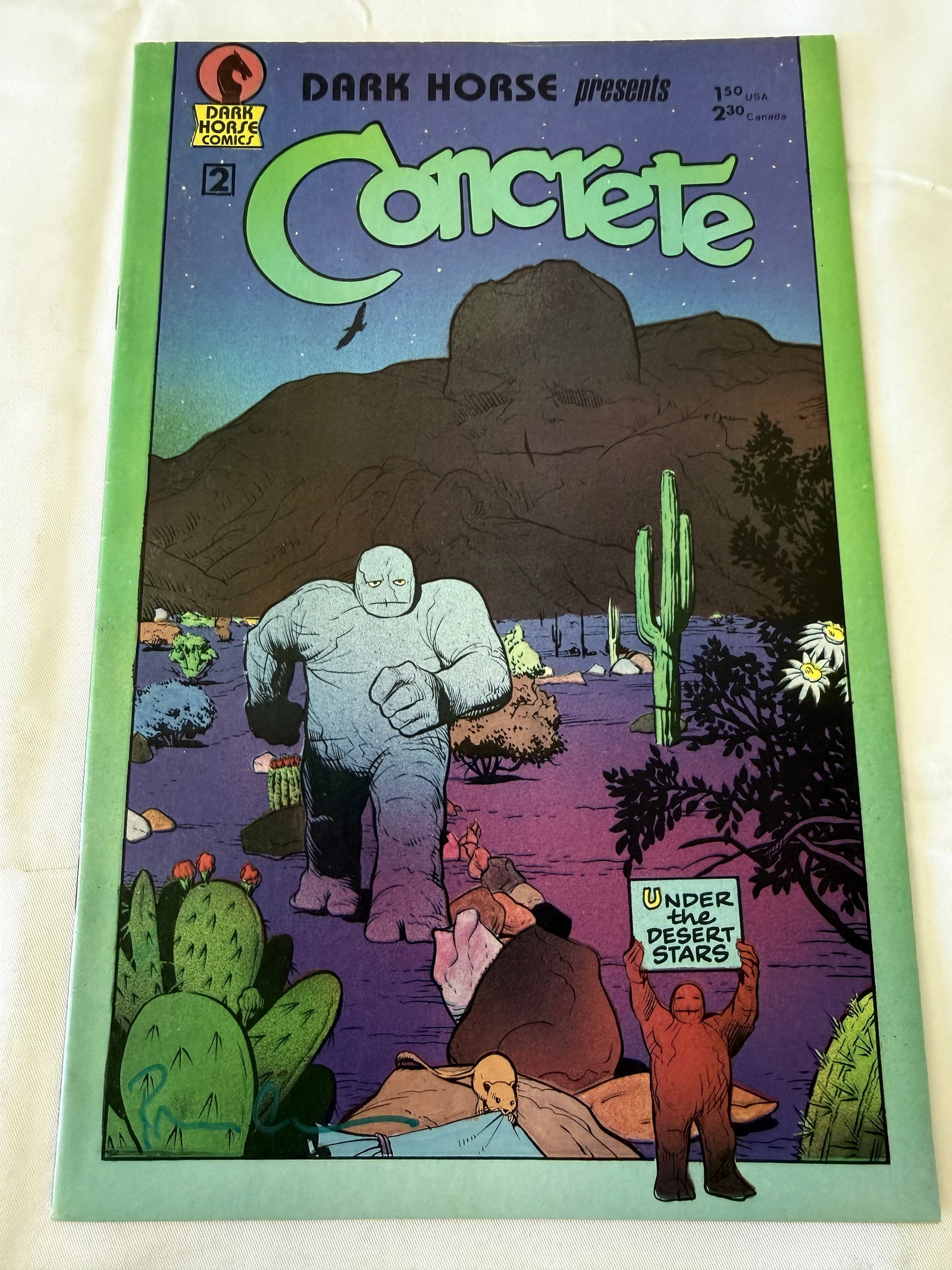 Concrete #2 Dark Horse Comics Signed 'Under the Desert Stars' w/ Mindwalk (1 of 3)