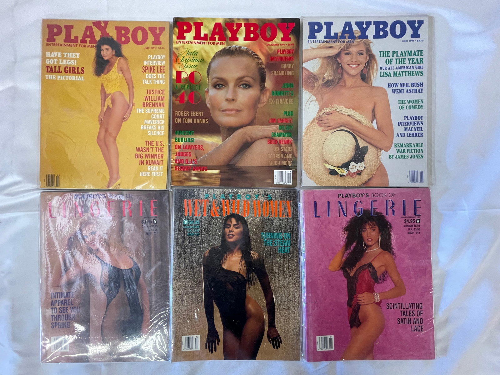Playboy Magazine Collection 1991-1994 & Lingerie/Wet Wild Specials Lot of 6: Playboy Magazine Collection 1991-1994 & Lingerie/Wet Wild Specials Lot of 6
