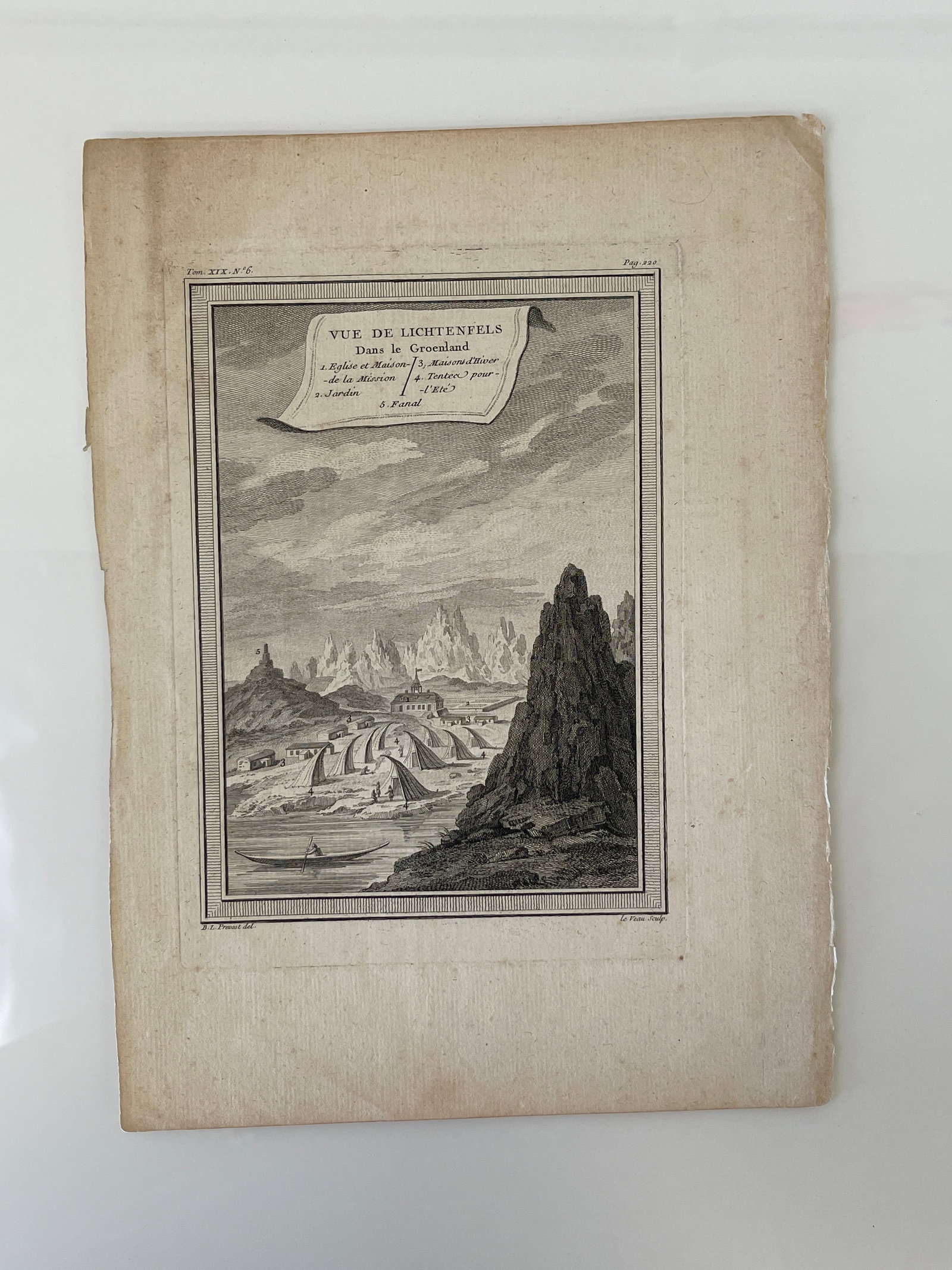 Vue de Lichtenfels dans le Groenland 18th C Engraving B.L. Prevost le Veau (1 of 6)