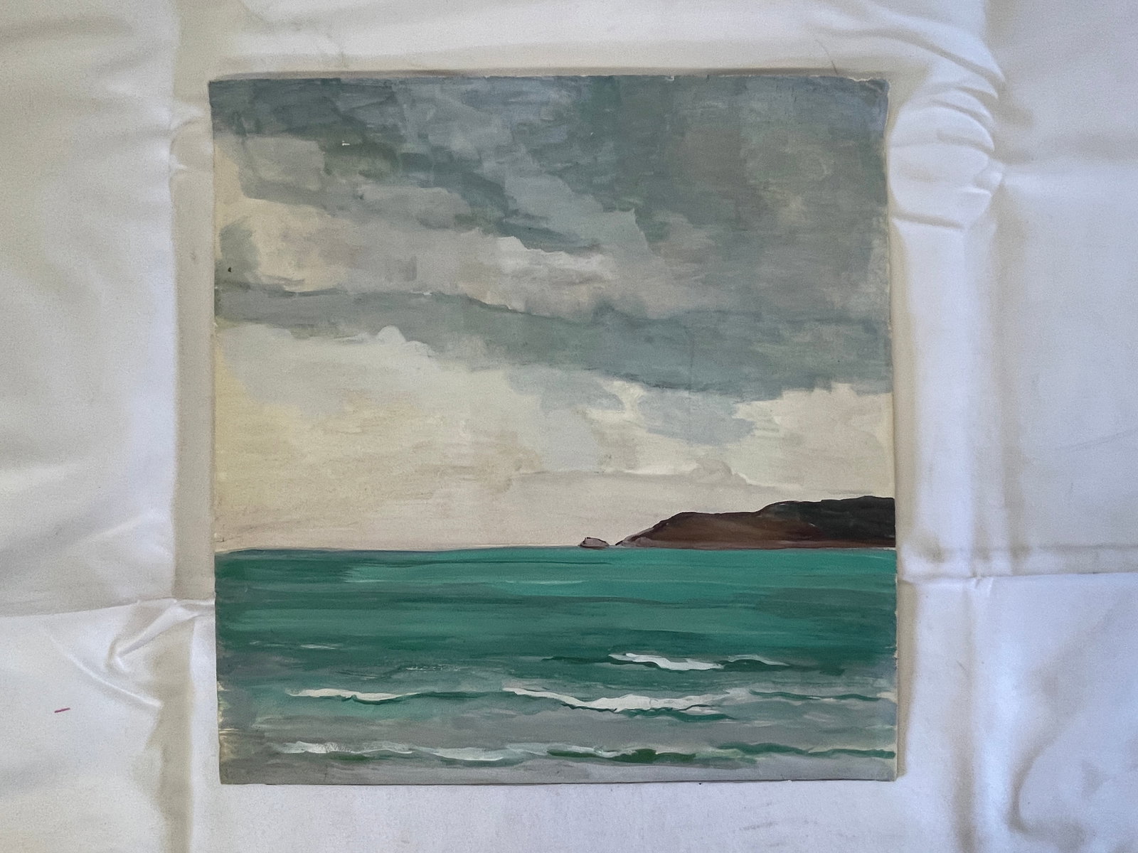 Yvette Dreanne French Seascape Oil Painting on Board, Drouot/Castor 2012 (1 of 5)