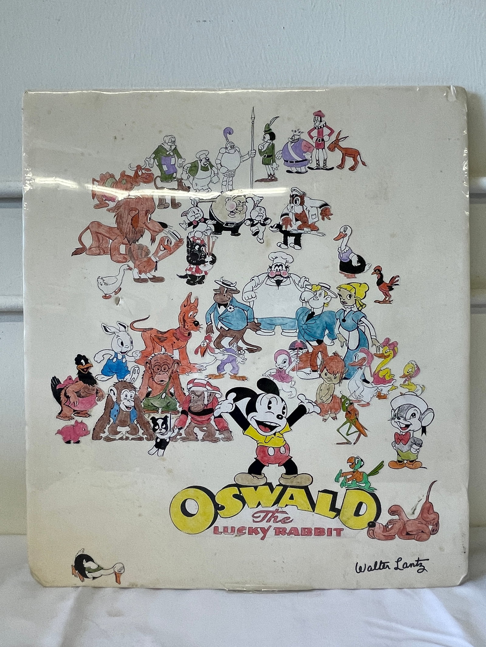 Oswald the Lucky Rabbit Walter Lantz Signed Original Artwork Poster Large: Oswald the Lucky Rabbit Walter Lantz Signed Original Artwork Poster Large