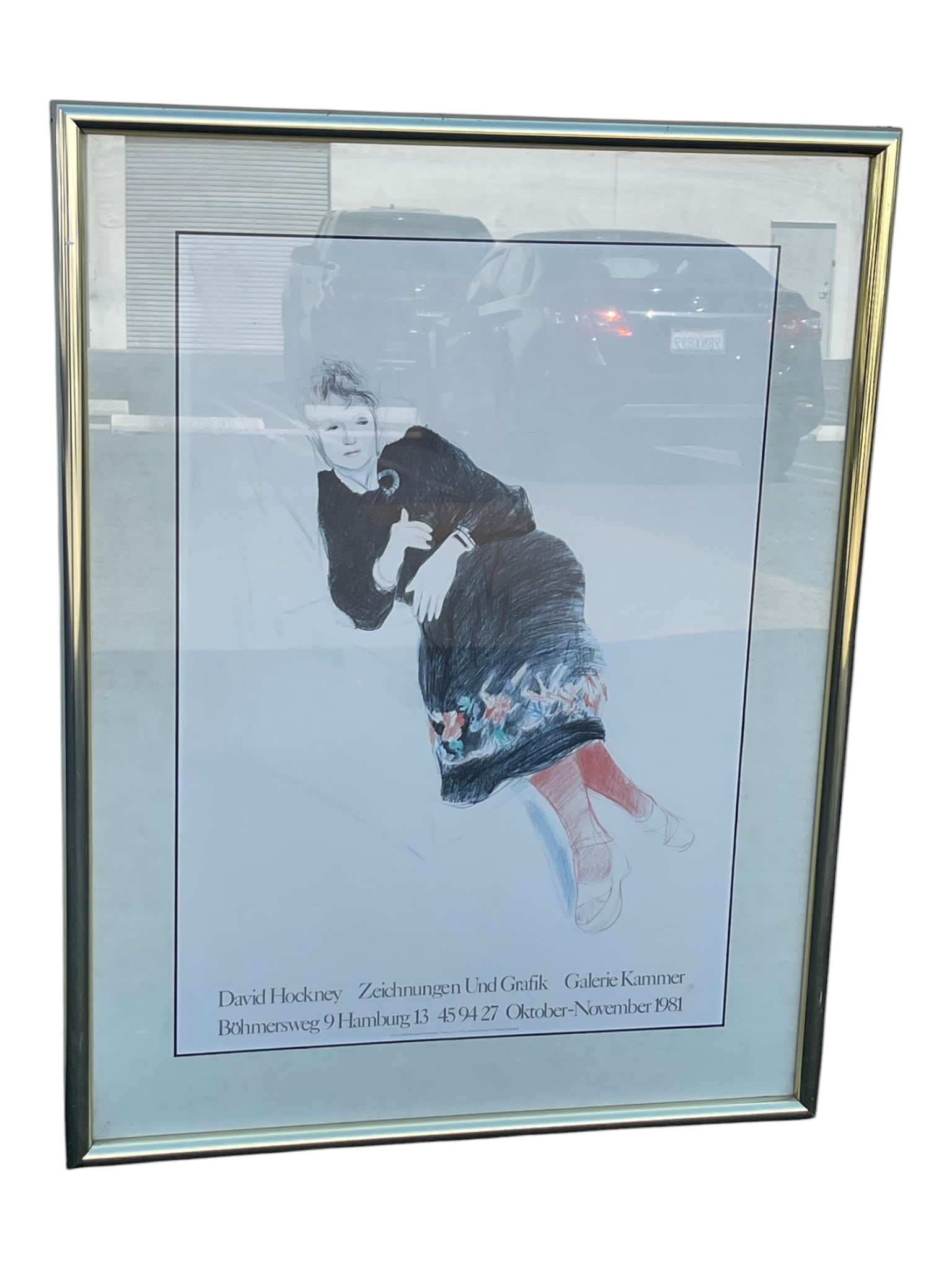 David Hockney 'Zeichnungen Und Grafik' Galerie Kammer Hamburg 1981 Framed Poster: David Hockney 'Zeichnungen Und Grafik' Galerie Kammer Hamburg 1981 Framed Poster