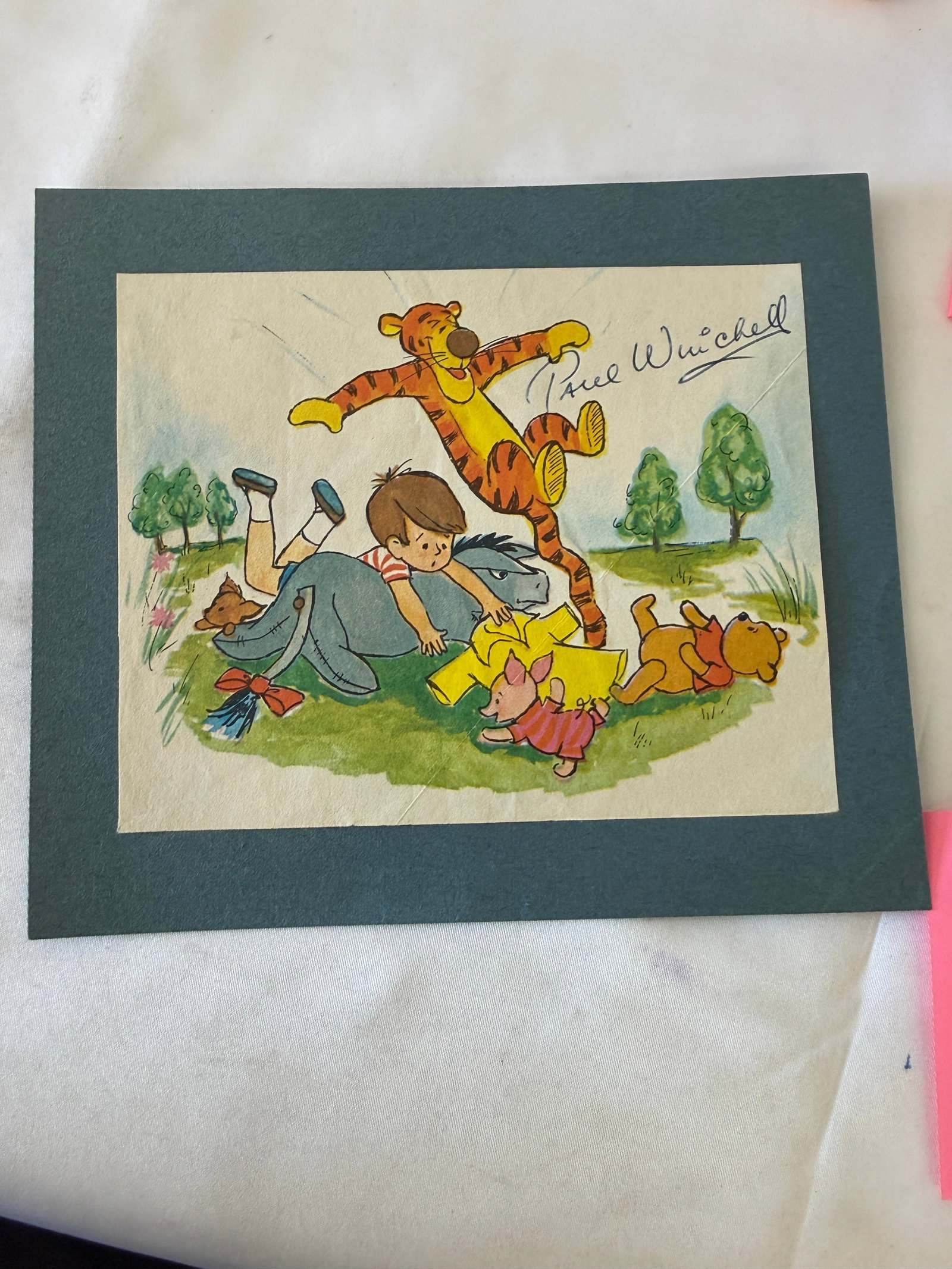 Paul Winchell Signed Winnie the Pooh Tigger Disney Print Matted Autograph (1 of 3)