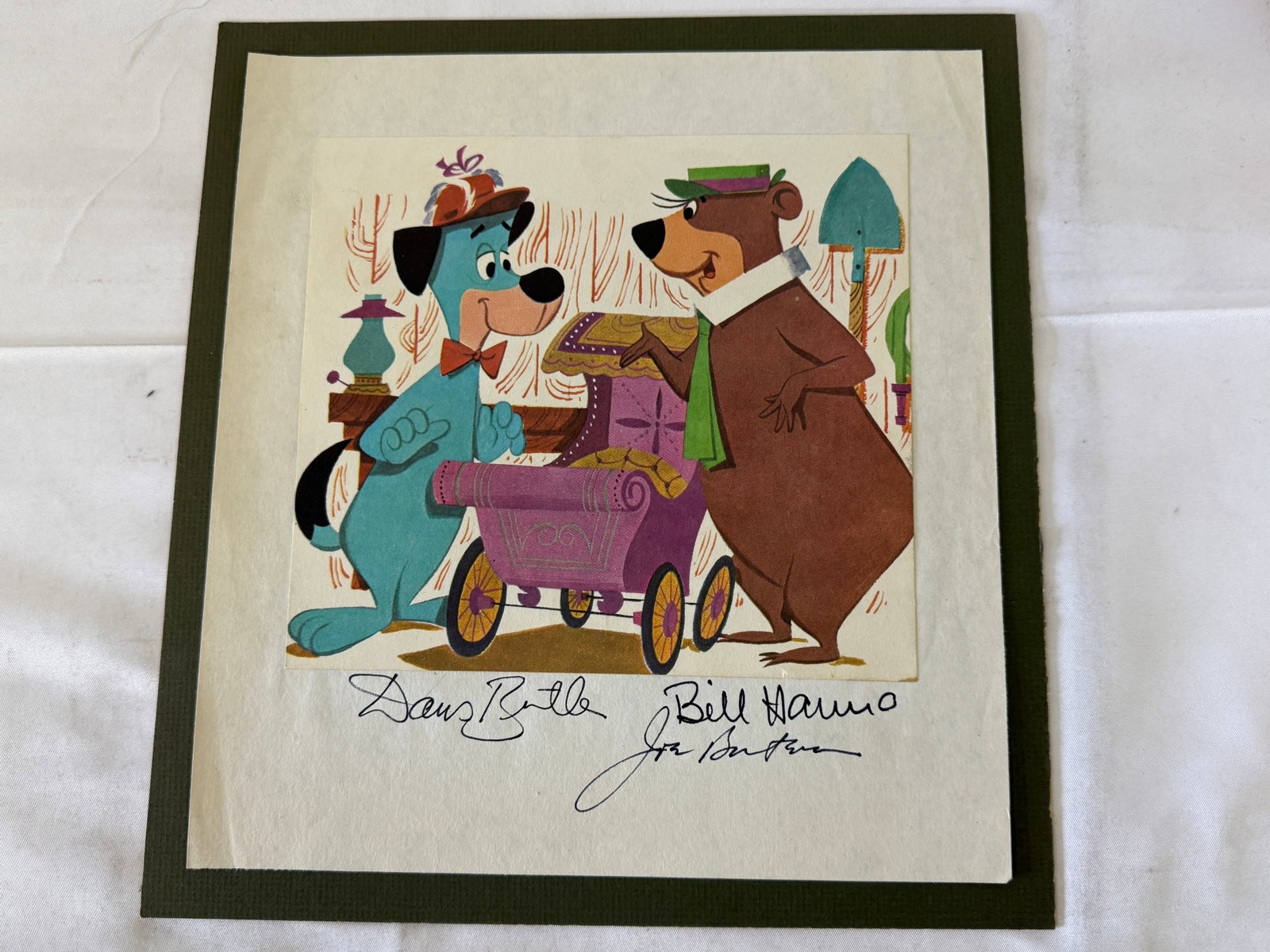 Hanna-Barbera Yogi Bear & Huck Hound Print Signed by Butler, Hanna & Barbera (1 of 3)