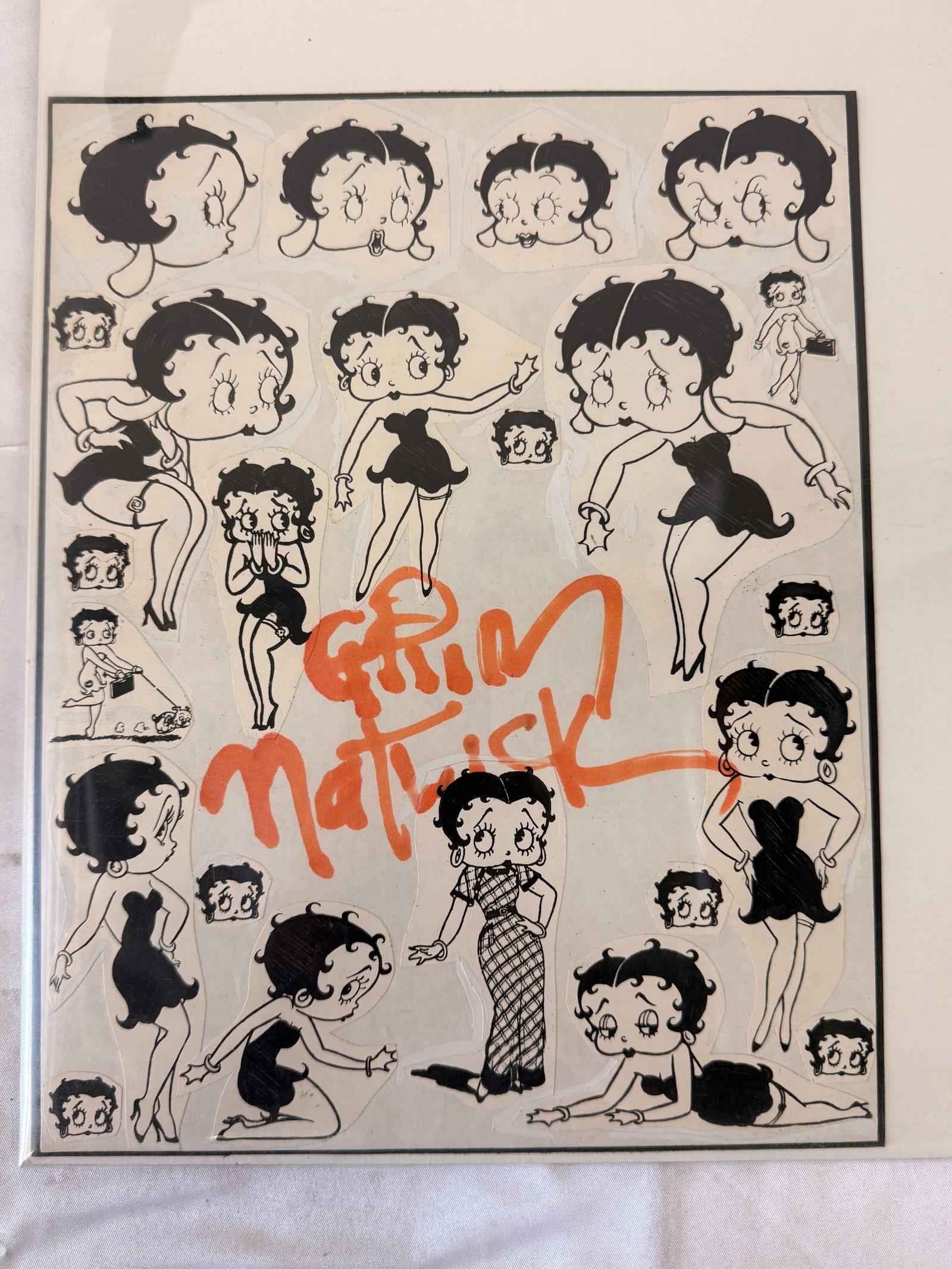 Betty Boop Fleischer Studios Signed Grim Natwick Original Character Model Sheet Cutouts (1 of 3)